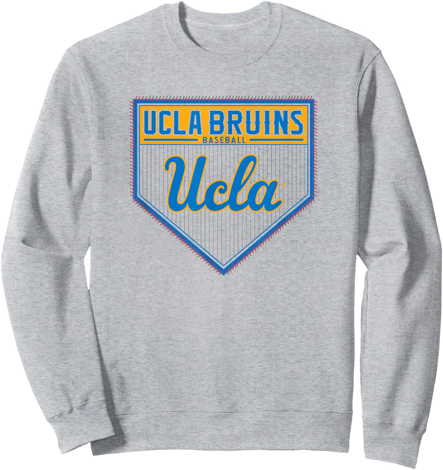 UCLA Bruins Baseball Homeplate White Officially Licensed Sweatshirt - Sweatshirt | Ash