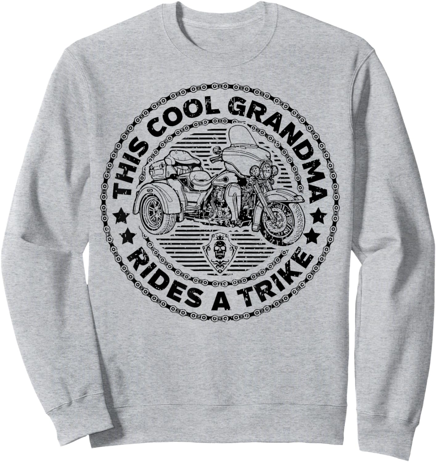 Cool Grandma Motorcycle Biker Trike Sweatshirt - Sweatshirt | Ash