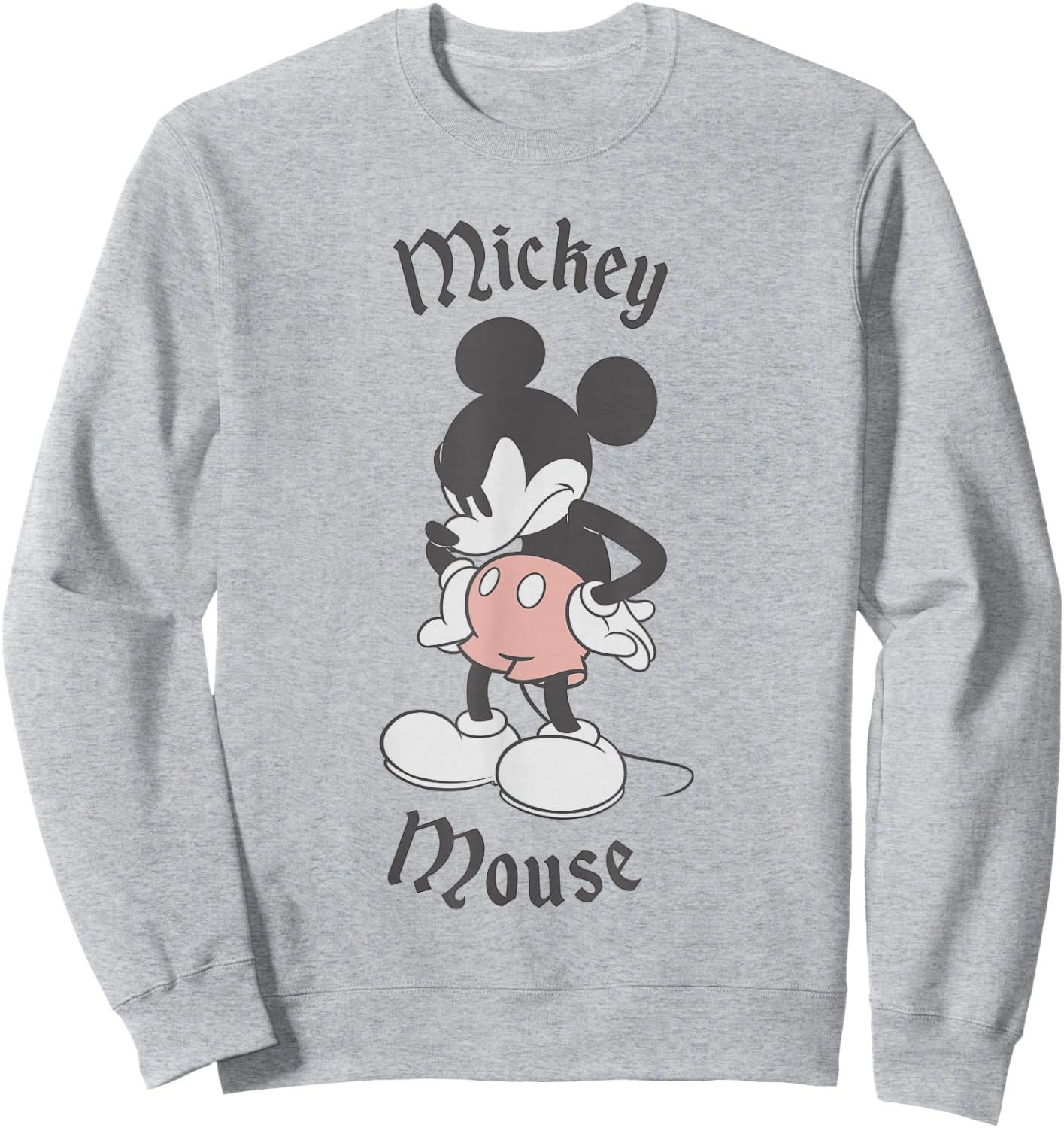Disney Mickey And Friends Grumpy Old English Font Mickey Sweatshirt - Sweatshirt | Ash