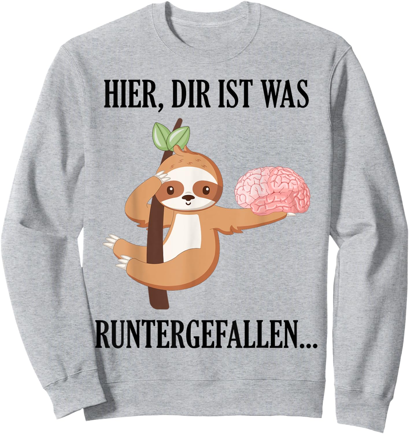 Dir Ist Was Runtergefallen Spruch Lustig Humor Faulti Sweatshirt - Sweatshirt | Ash
