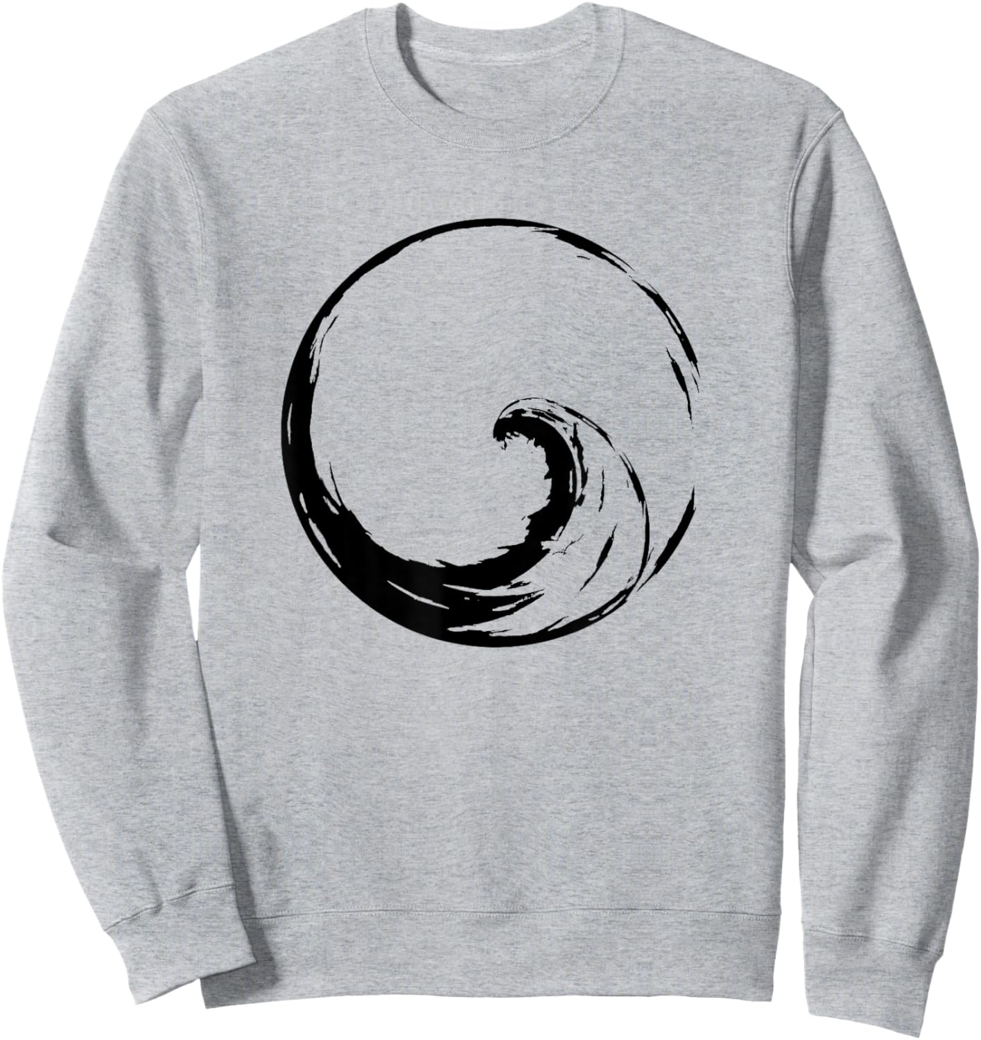 Peace Wave in Enso Circle - Buddhist Zen Calligraphy Shirt Sweatshirt - Sweatshirt | Ash