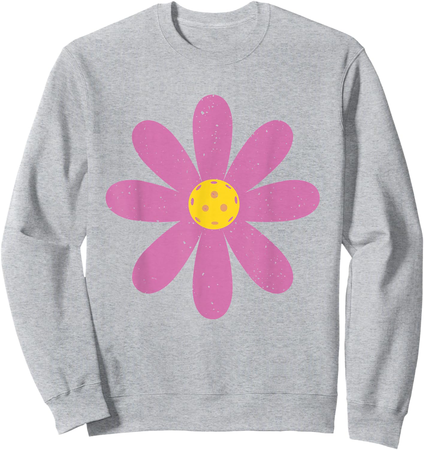 Fun Spring Centre de Pickleball avec Marguerites Violettes Sweatshirt - Sweatshirt | Ash