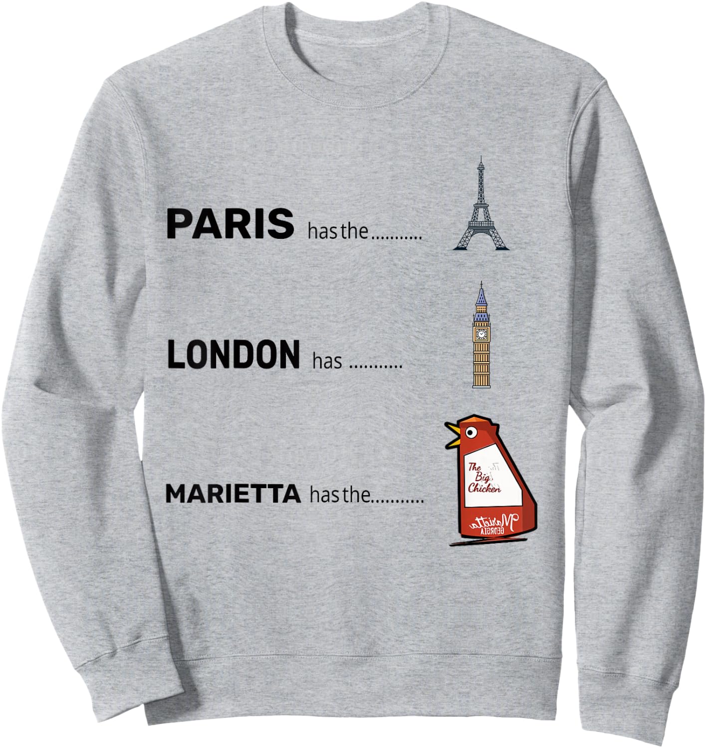 Paris Eiffel London Marietta has the Big Chiken Sweatshirt - Sweatshirt | Ash
