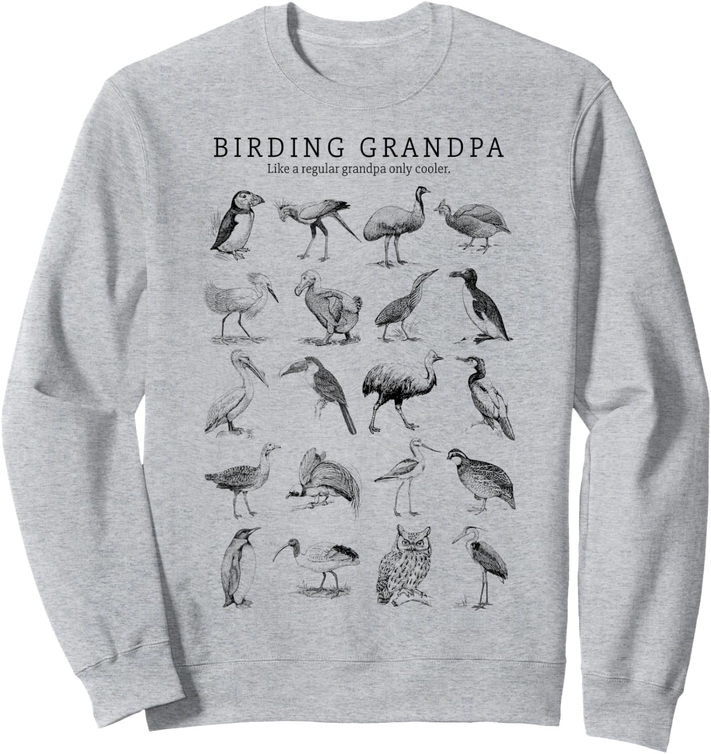 Birding Grandpa Sweatshirt - Sweatshirt | Ash