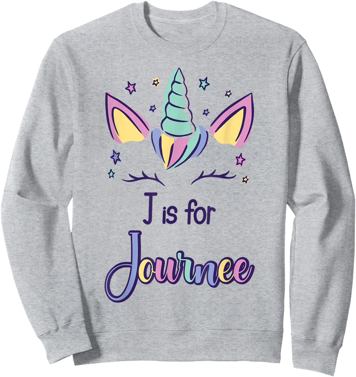 First Name Journee Personalized J Is For Journee Sweatshirt - Sweatshirt | Ash