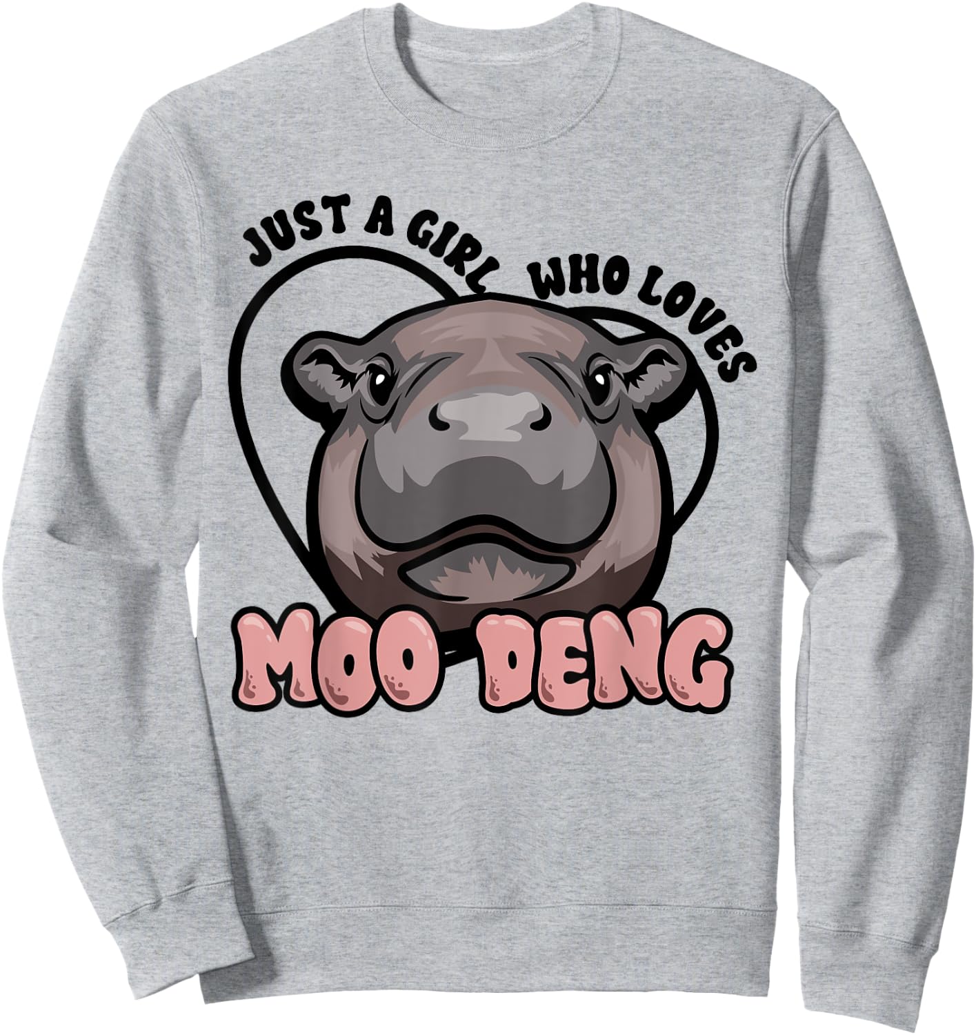 Moo Deng Just a Girl Who Loves Hippos Gift , grey, S Sweatshirt - Sweatshirt | Ash