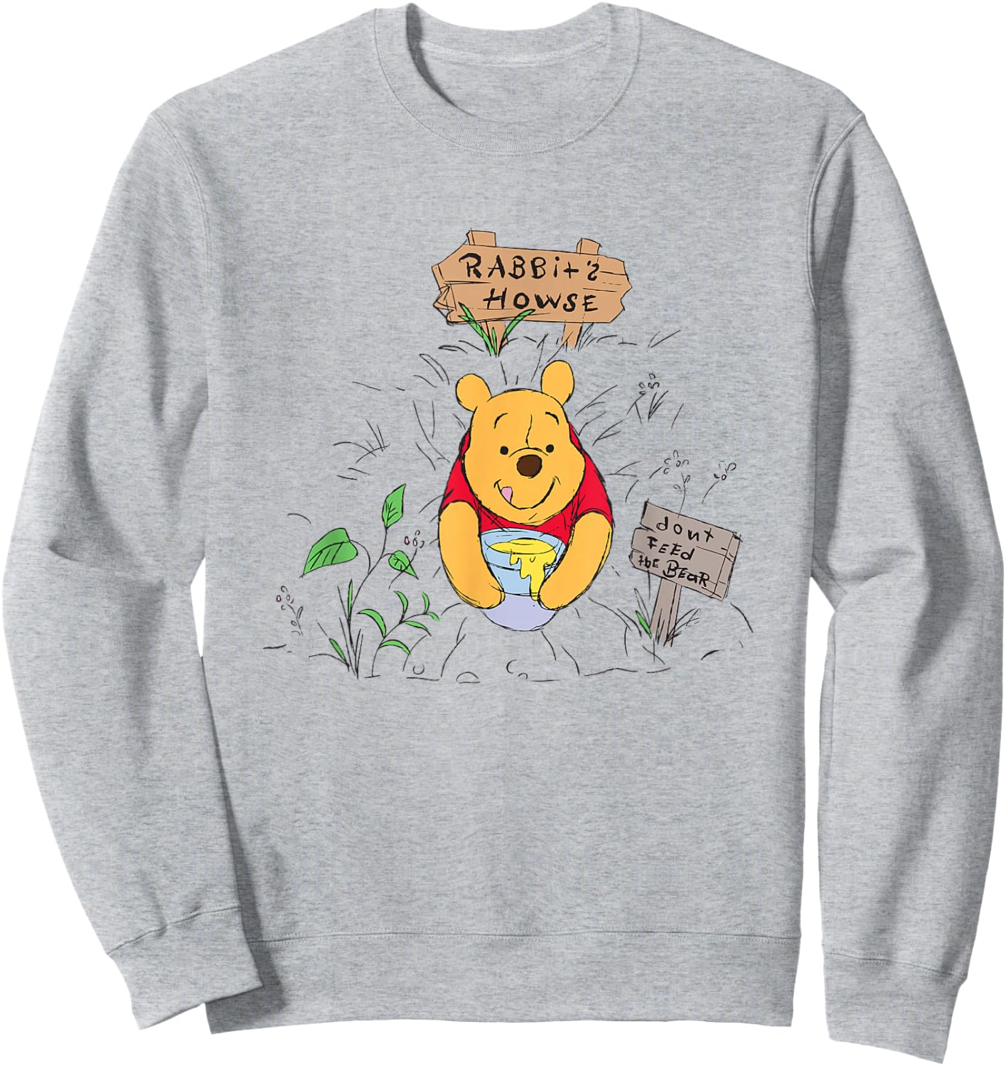Disney Winnie the Pooh Rabbit Howse Don't Feed The Bear F&B Sweatshirt - Sweatshirt | Ash