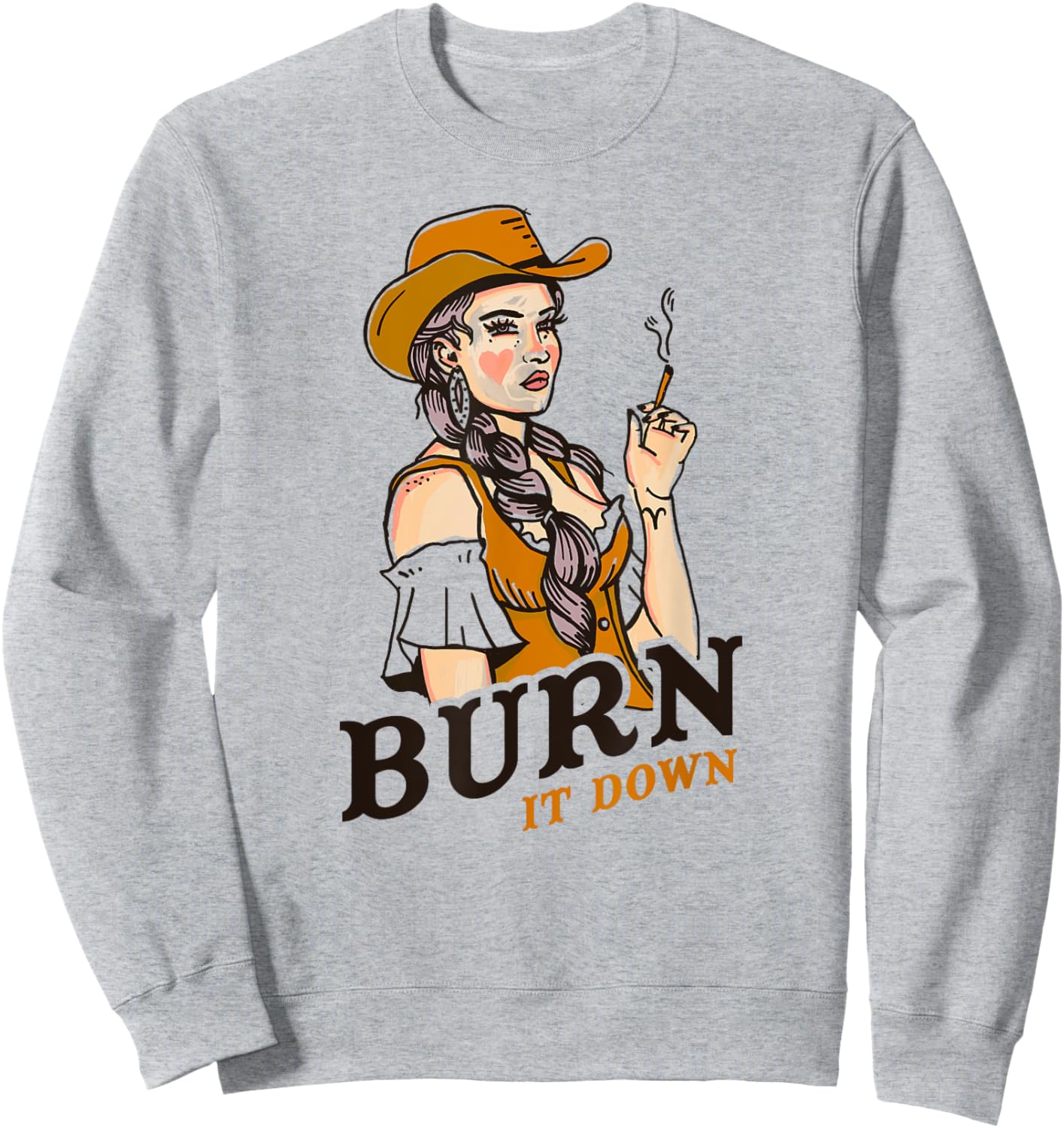 Smash The Patriarchy Feminism Burn It Down Feminist Cowgirl Sweatshirt - Sweatshirt | Ash