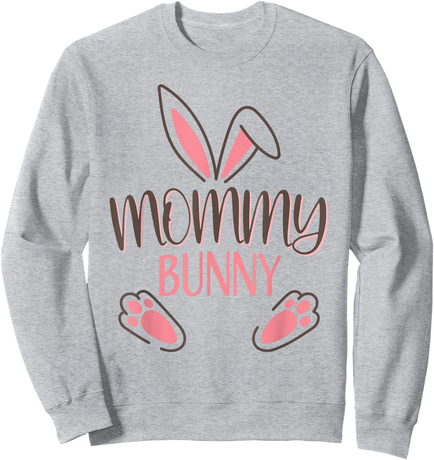 Mommy Bunny Easter Costume Mom Mother Sweatshirt - Sweatshirt | Ash