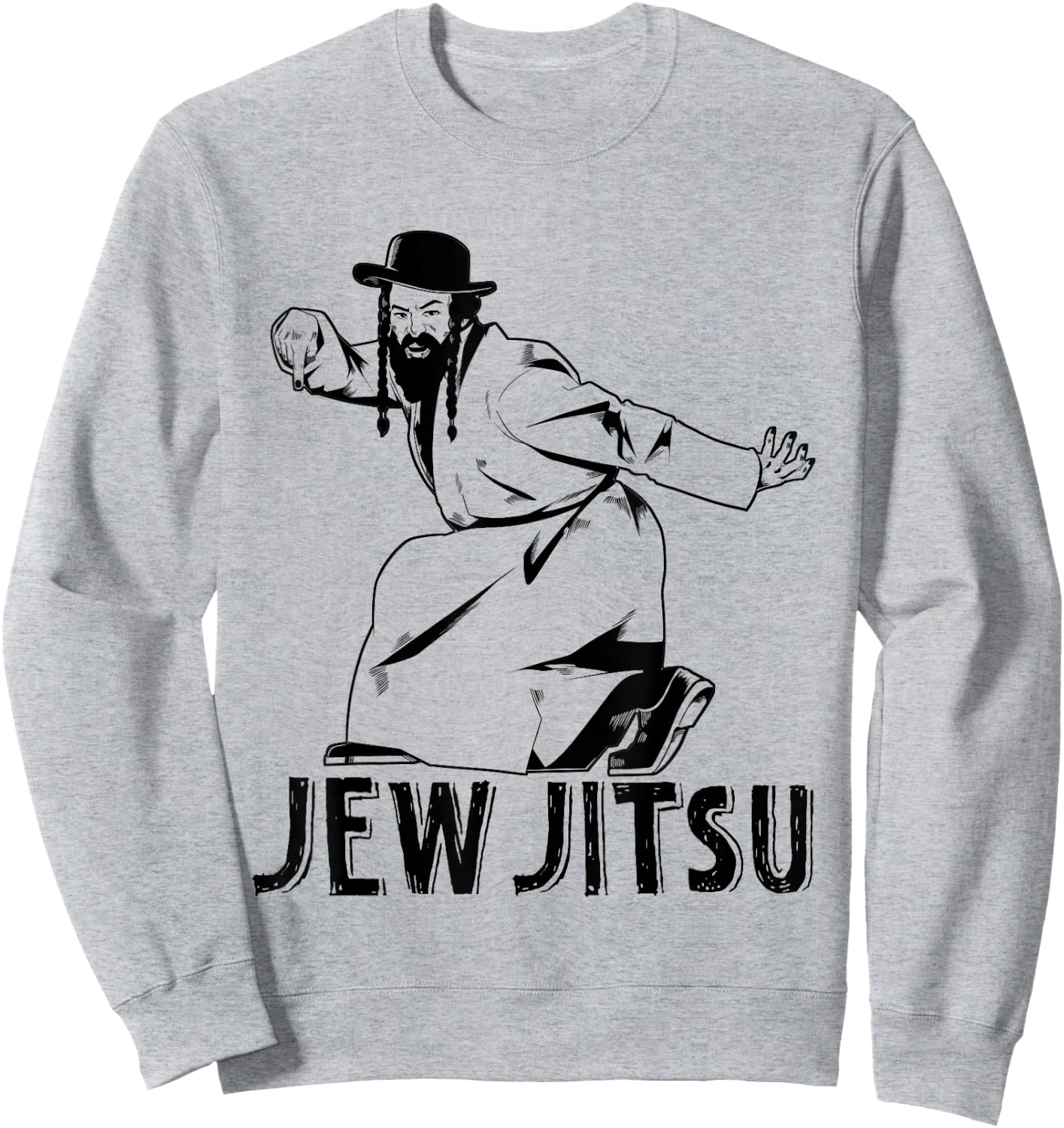 Funny Jude Jew Jitsu Rabbi Hora Dance Jiu Jitsu Krav-Maga Sweatshirt - Sweatshirt | Ash