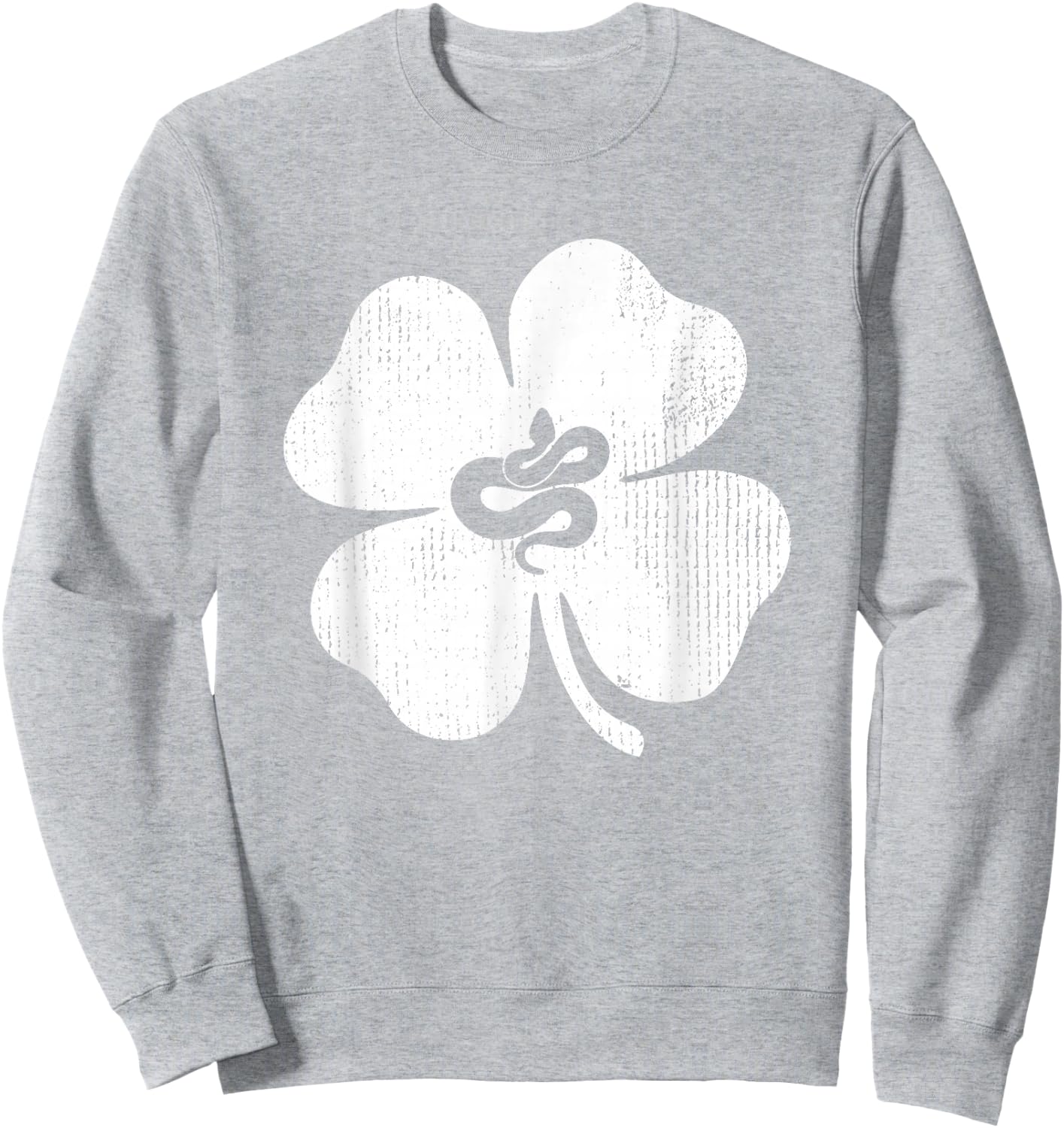 Snake Lucky Shamrock Leaf St Patrick's Day Funny Gift Sweatshirt - Sweatshirt | Ash