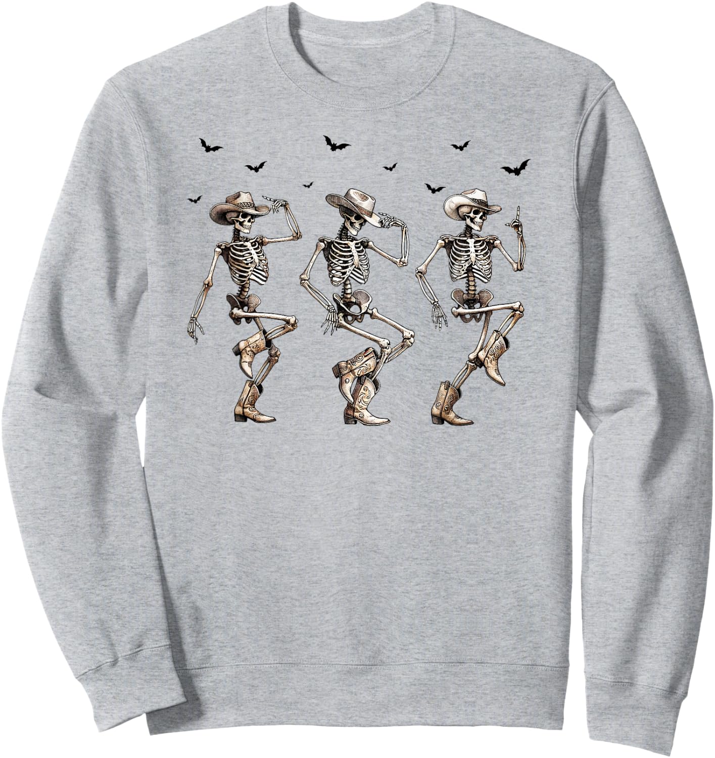 Cowboy Core, Dancing Skeletons, Country Cowgirl, Halloween Sweatshirt - Sweatshirt | Ash