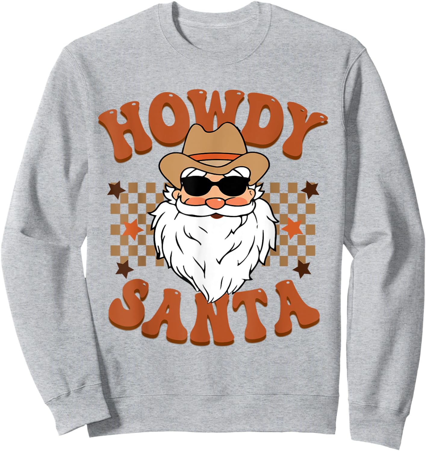 Retro Howdy Santa Cowboy Cowgirl Western Howdy Christmas Sweatshirt - Sweatshirt | Ash