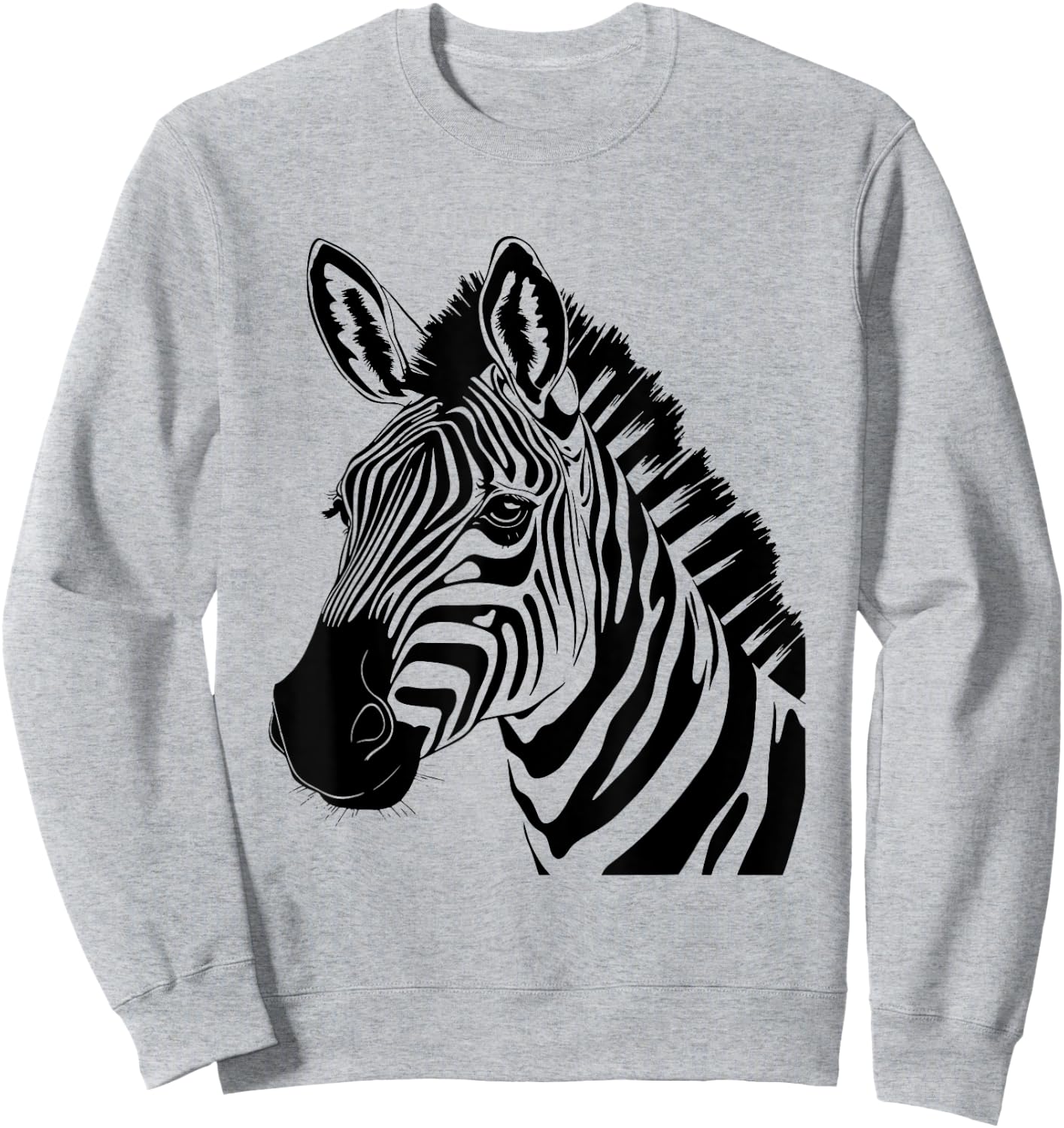 Zebra Head Graphic Sweatshirt - Sweatshirt | Ash