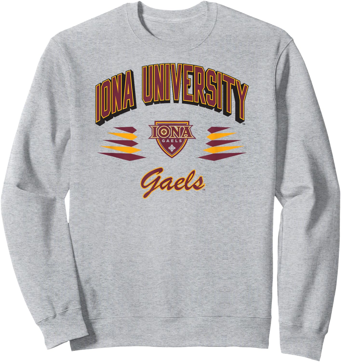 Iona Gaels Retro Diamond White Officially Licensed Sweatshirt - Sweatshirt | Ash
