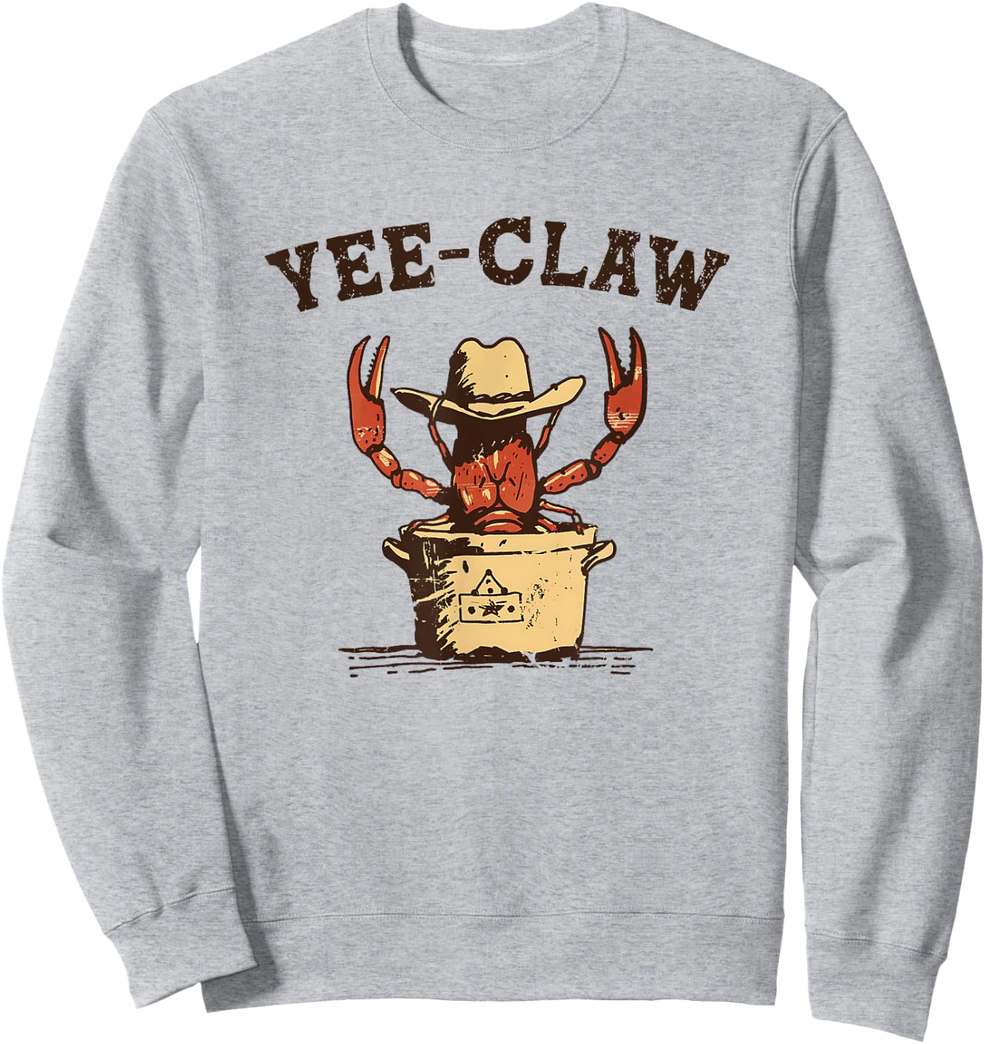 Yee Claw! Funny Crawfish Cajun Seafood Festival Sweatshirt - Sweatshirt | Ash