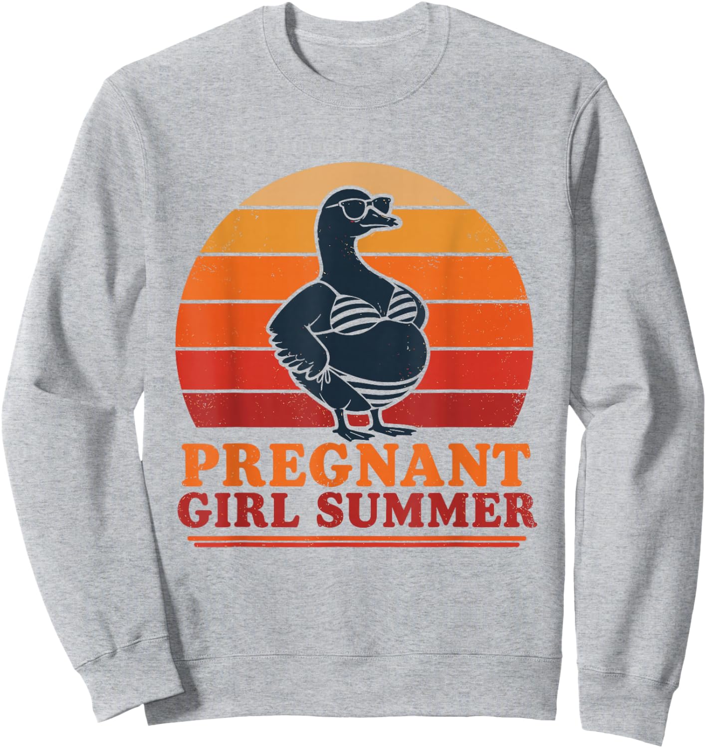 Pregnant Girl Summer Goose Bikini Retro Mama to Be Sweatshirt - Sweatshirt | Ash