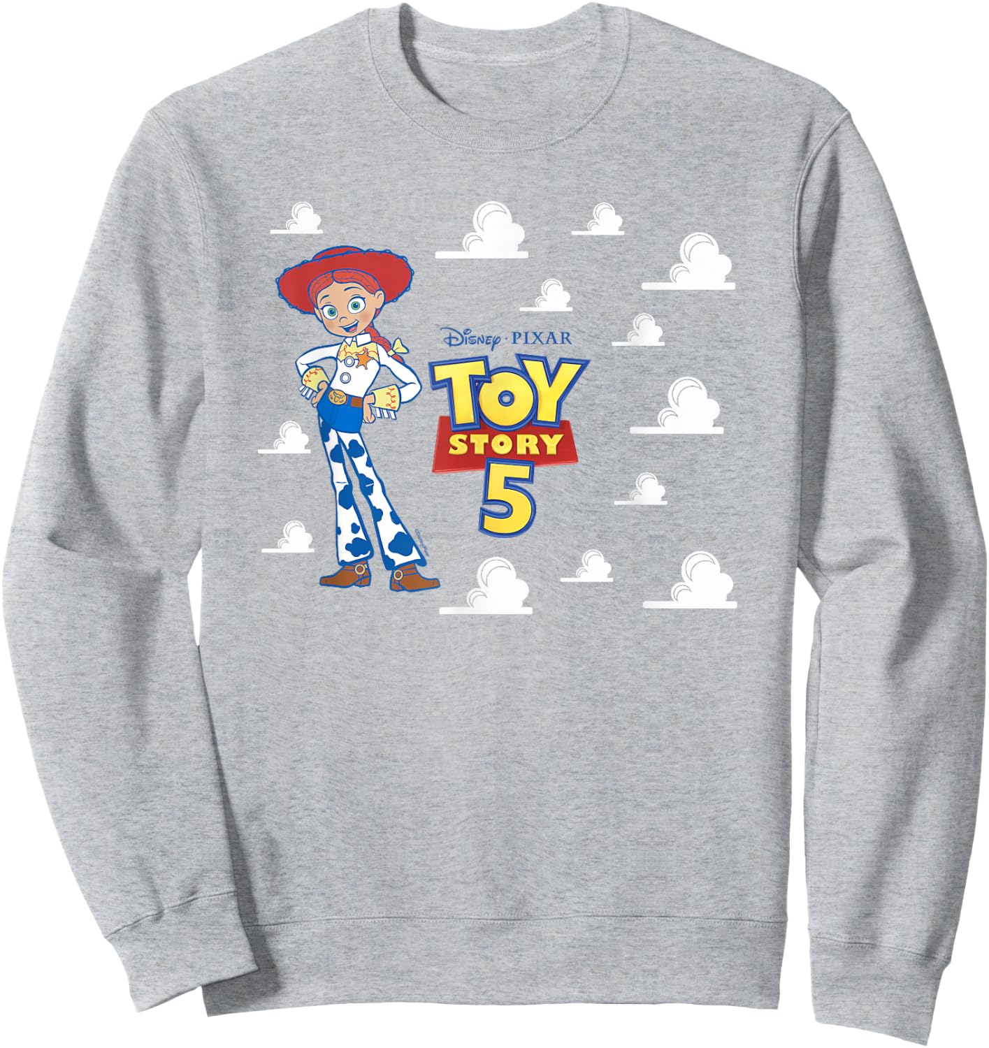 Disney Pixar Toy Story 5 Jessie and Logo Poster with Clouds Sweatshirt - Sweatshirt | Ash