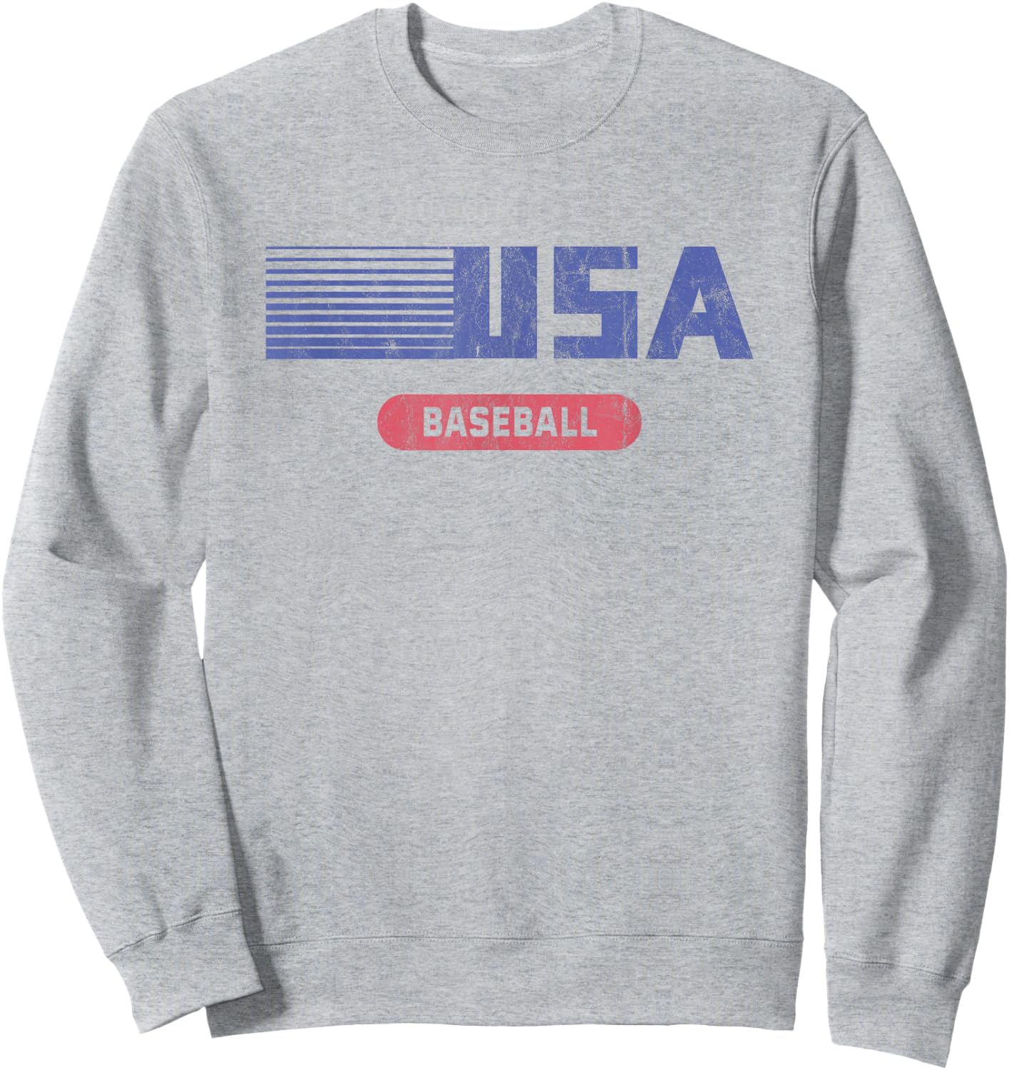 Retro USA 2020 Team American Baseball Vintage Sweatshirt - Sweatshirt | Ash