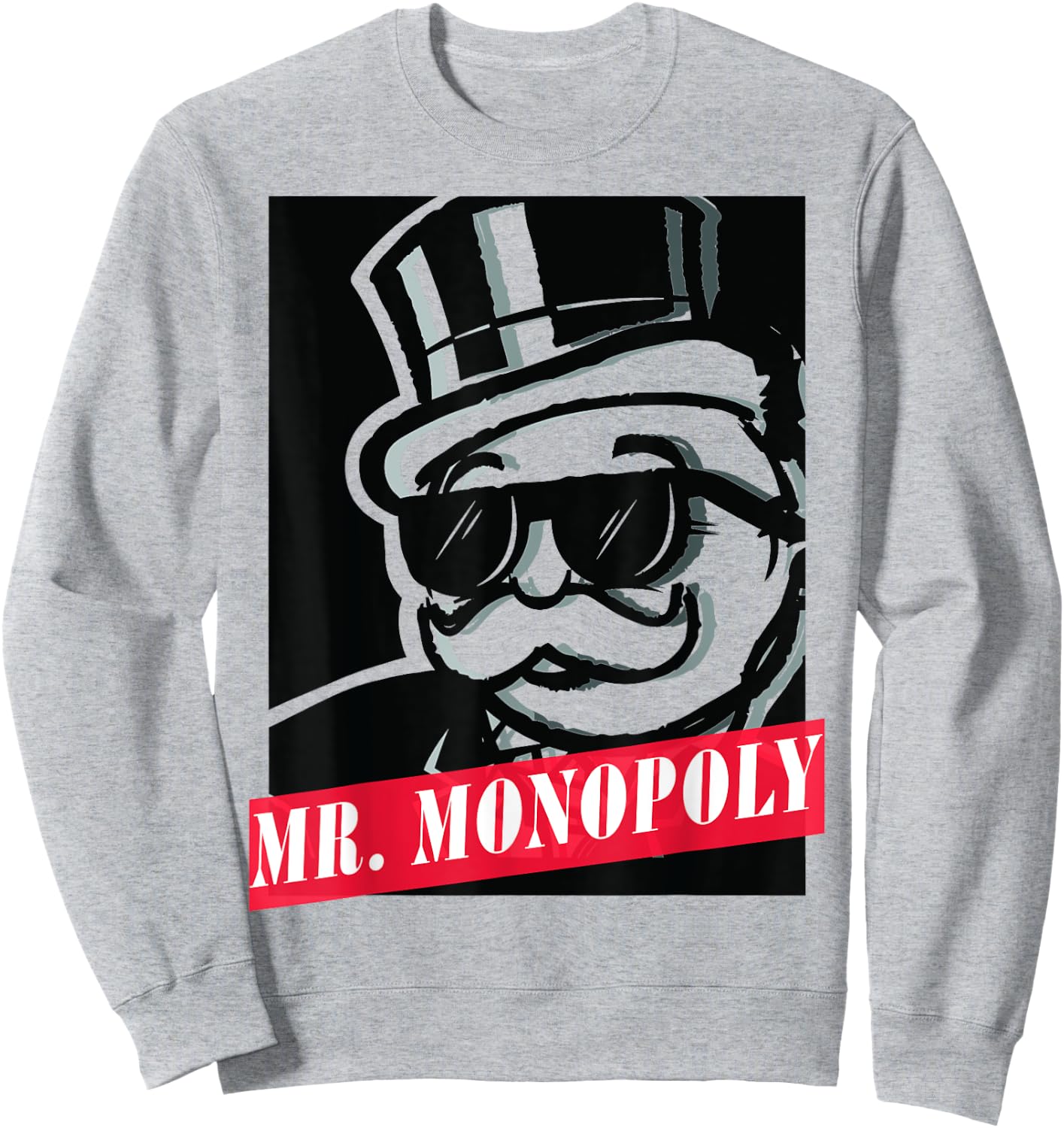 Monopoly Rich Uncle Pennybags Graphic Logo Poster Sweatshirt - Sweatshirt | Ash