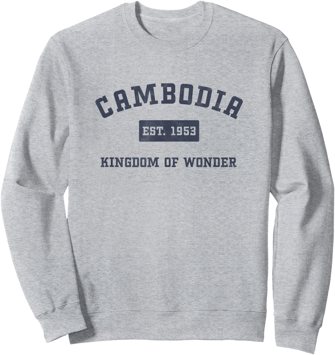 Varsity Script Khmer Kingdom of Wonder Cambodia Sweatshirt - Sweatshirt | Ash