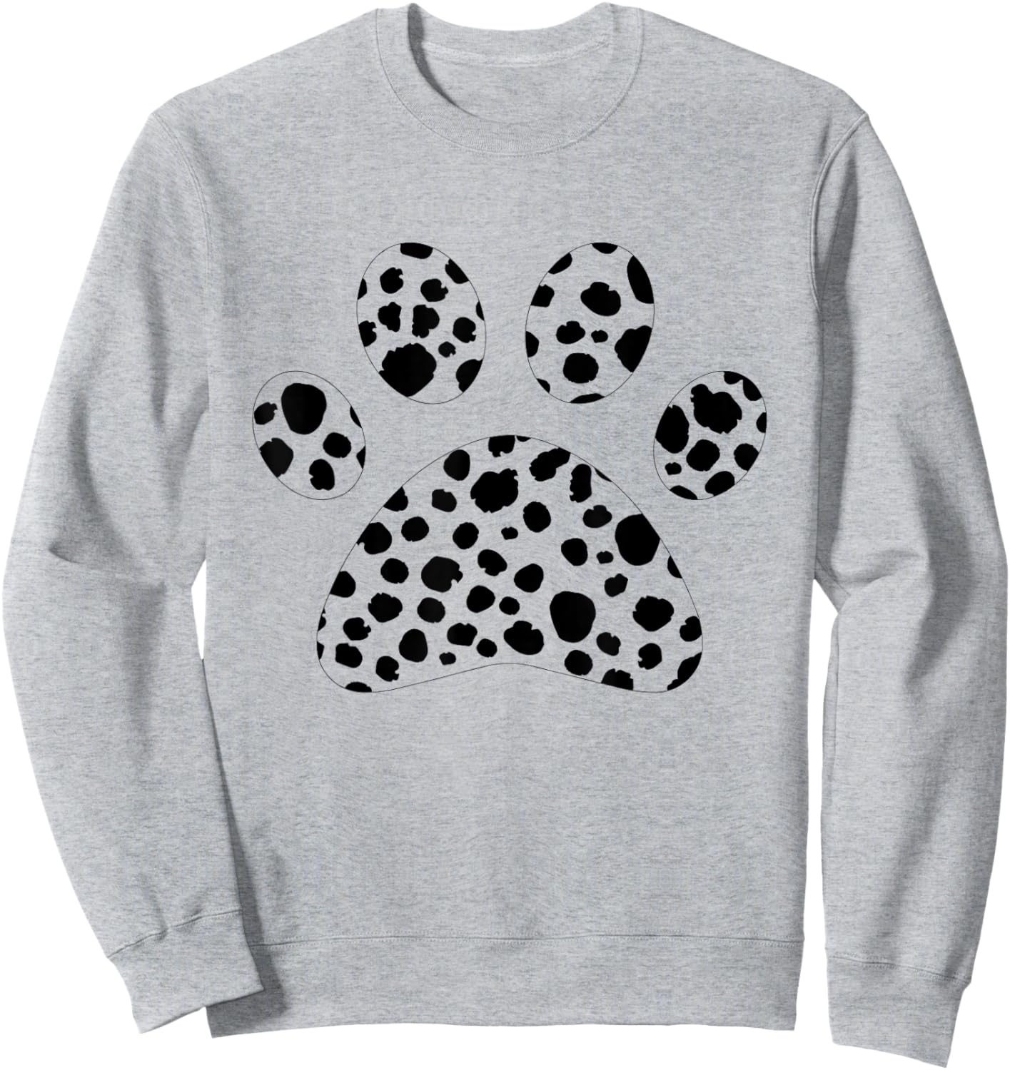 Dalmatian Dog Paw Polka Dot White Black Polka Dot Men Women , White Sweatshirt - Sweatshirt | Ash