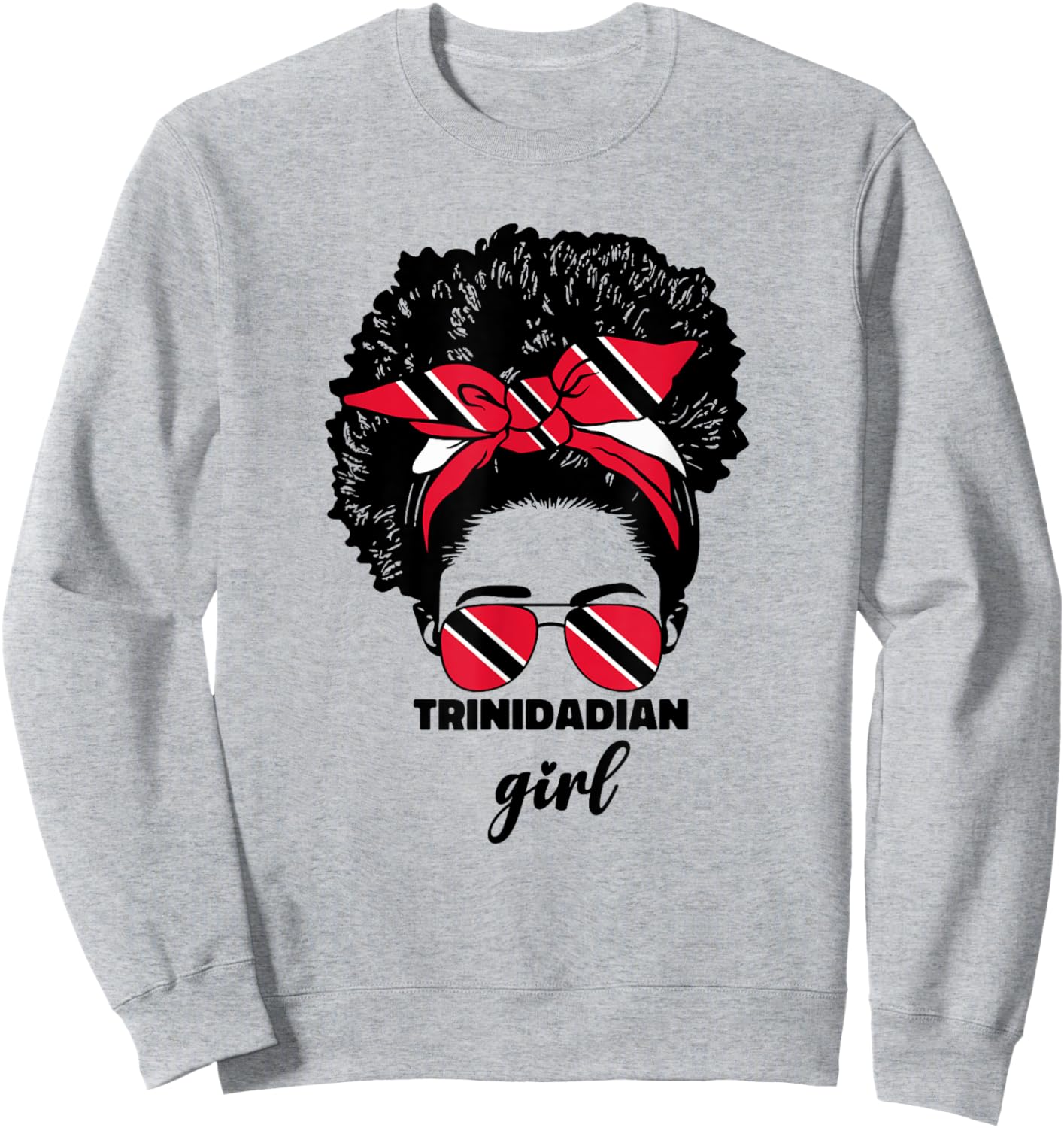 Trinidadian Girl Trini Trinidad and Tobago Flag Girls Cute Sweatshirt - Sweatshirt | Ash
