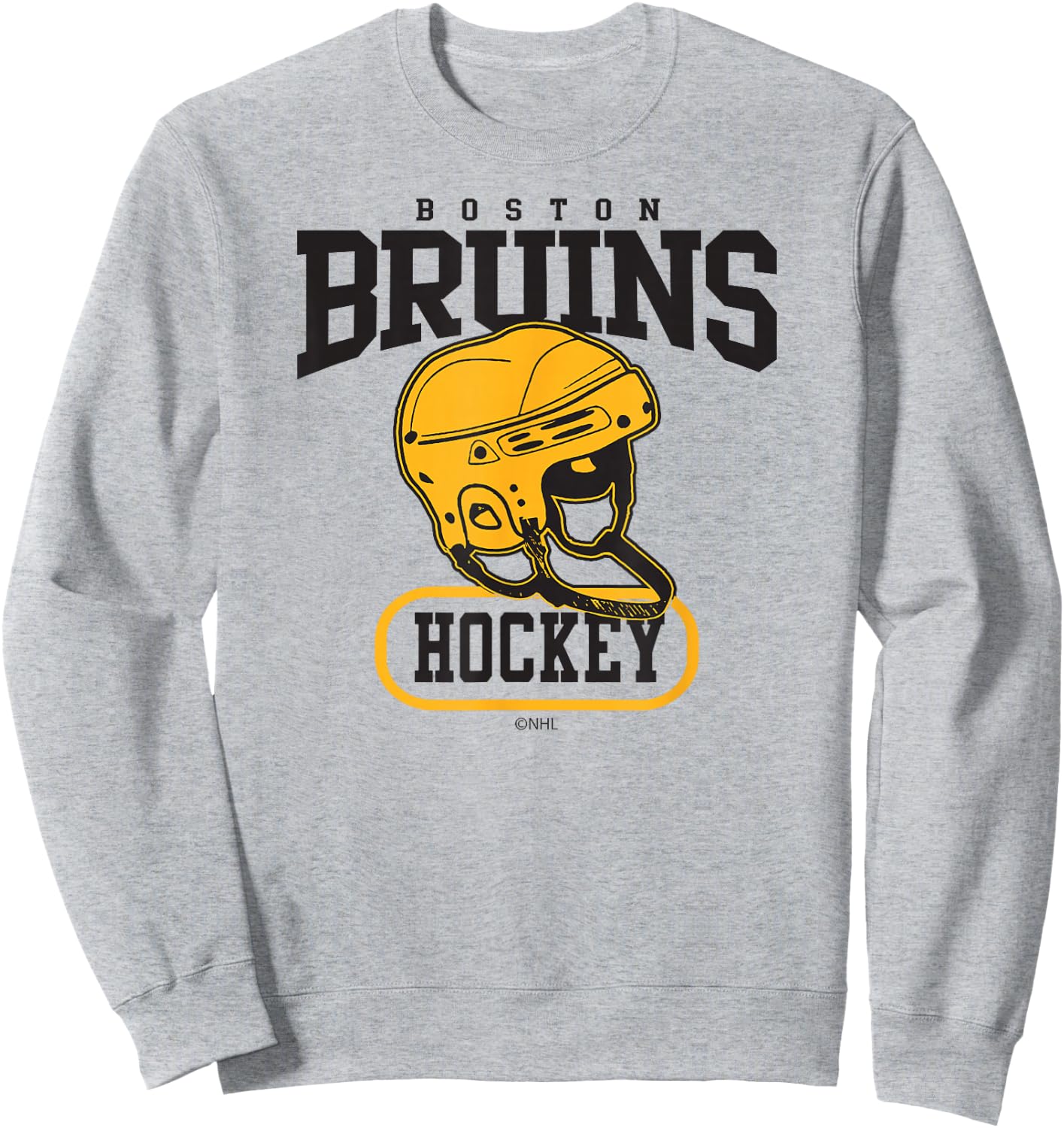 Boston Bruins Helmet Officially Licensed Sweatshirt - Sweatshirt | Ash