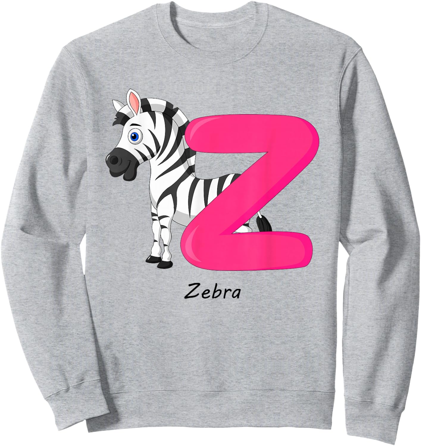 Children's Letter Design Z Like Zebra Sweatshirt - Sweatshirt | Ash