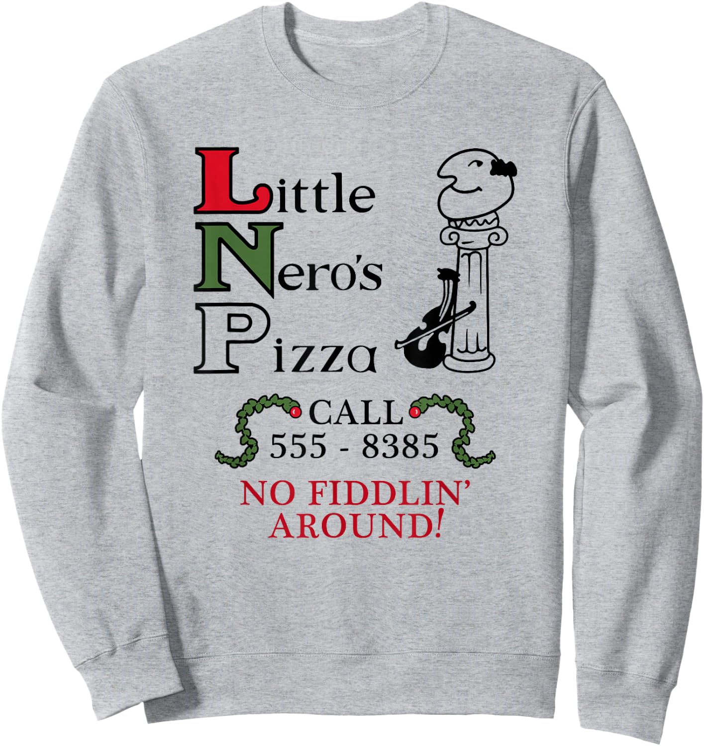 Wayward Little Nero's Pizza -Adults White Short Sleeve Classic Fit Small Sweatshirt - Sweatshirt | Ash