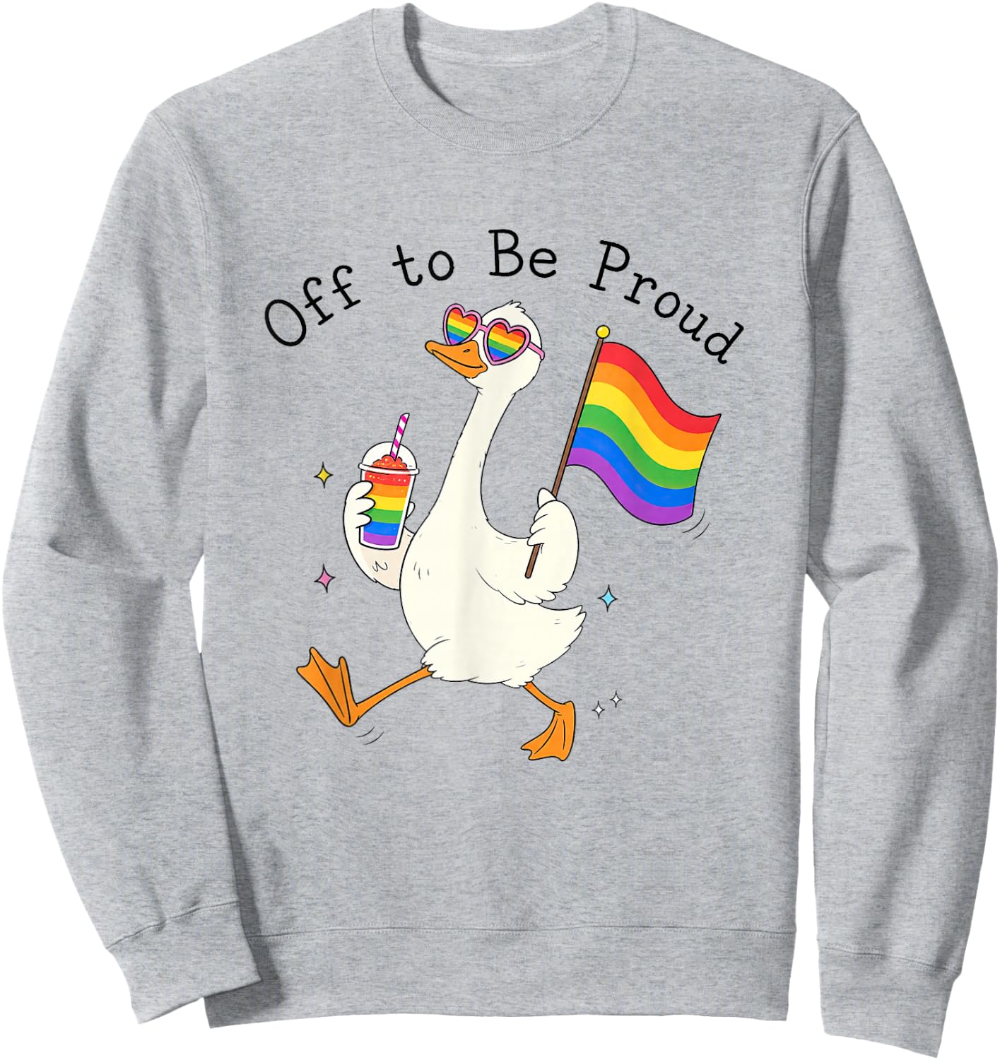 Off to Be-Proud Funny LGBTQ Silly-Goose Pride Month Rainbow Sweatshirt - Sweatshirt | Ash