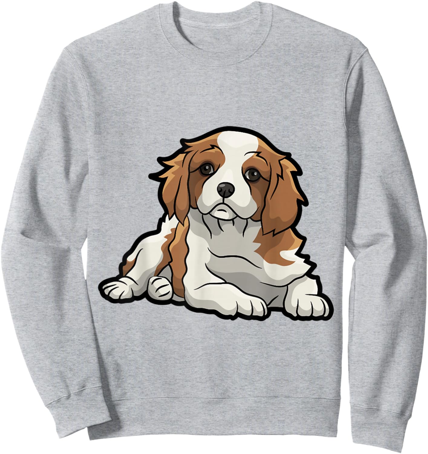Cute Blenheim Cavalier King Charles Spaniel Puppy Sweatshirt - Sweatshirt | Ash