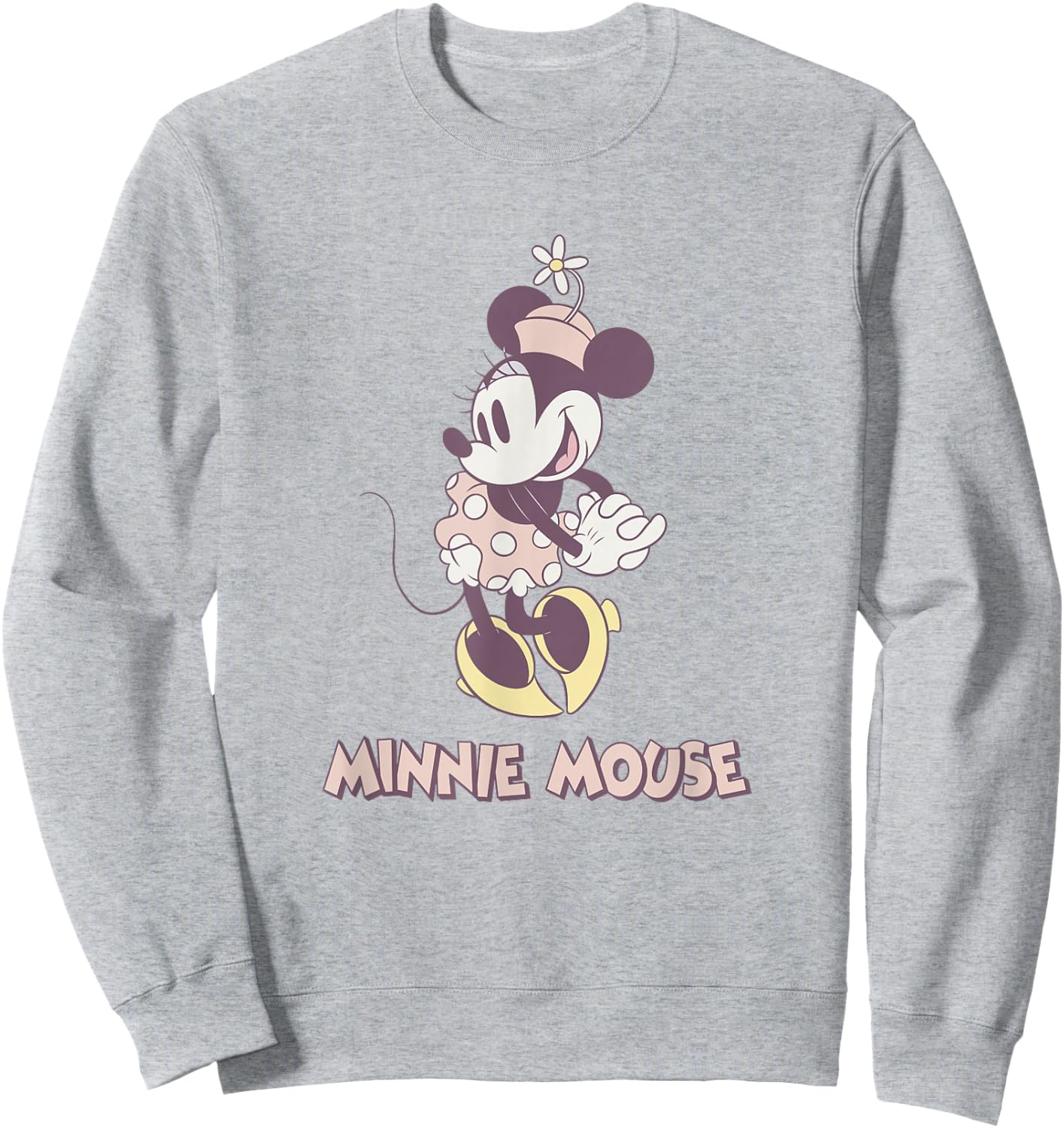 Disney Minnie Mouse Cute Pose Vintage Portrait Sweatshirt - Sweatshirt | Ash