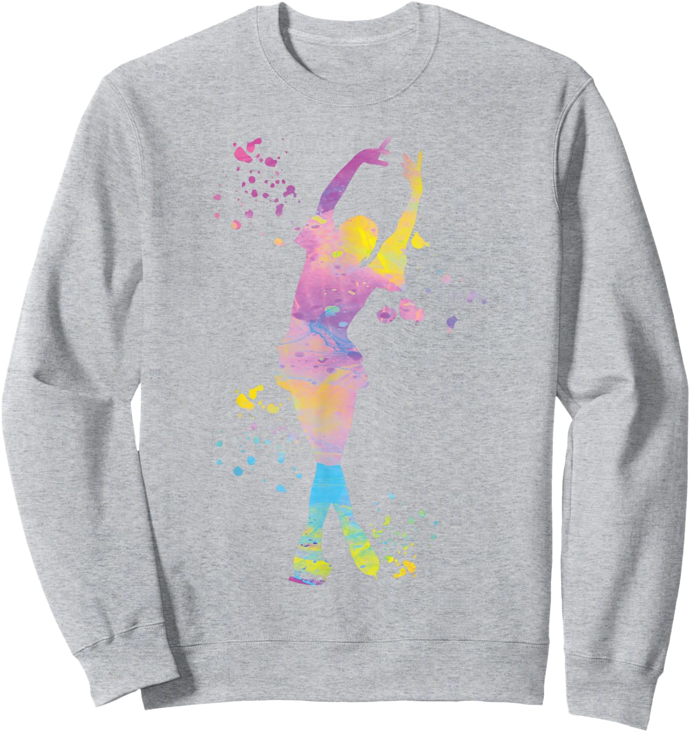 Ice Skater Colorful Figure Skating for Girls , white, S Sweatshirt - Sweatshirt | Ash
