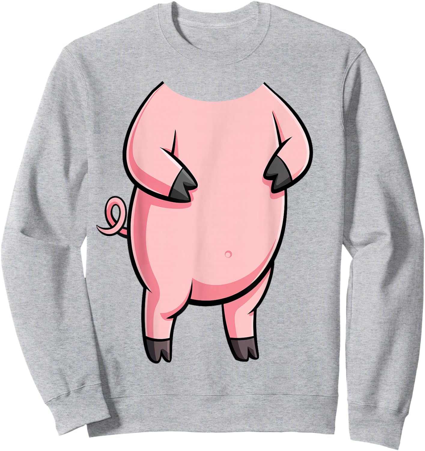Schweine-Shirt für Erwachsene, Kinder, Herren, Damen, Rosa, Body Pig Kostüm Sweatshirt - Sweatshirt | Ash