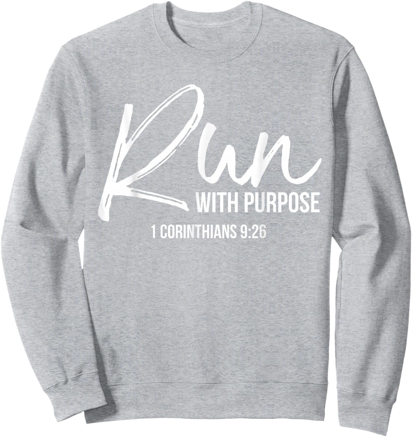 Run With Purpose Shirt 1 Corinthians 9:26 Christian Running XL Orange Sweatshirt - Sweatshirt | Ash