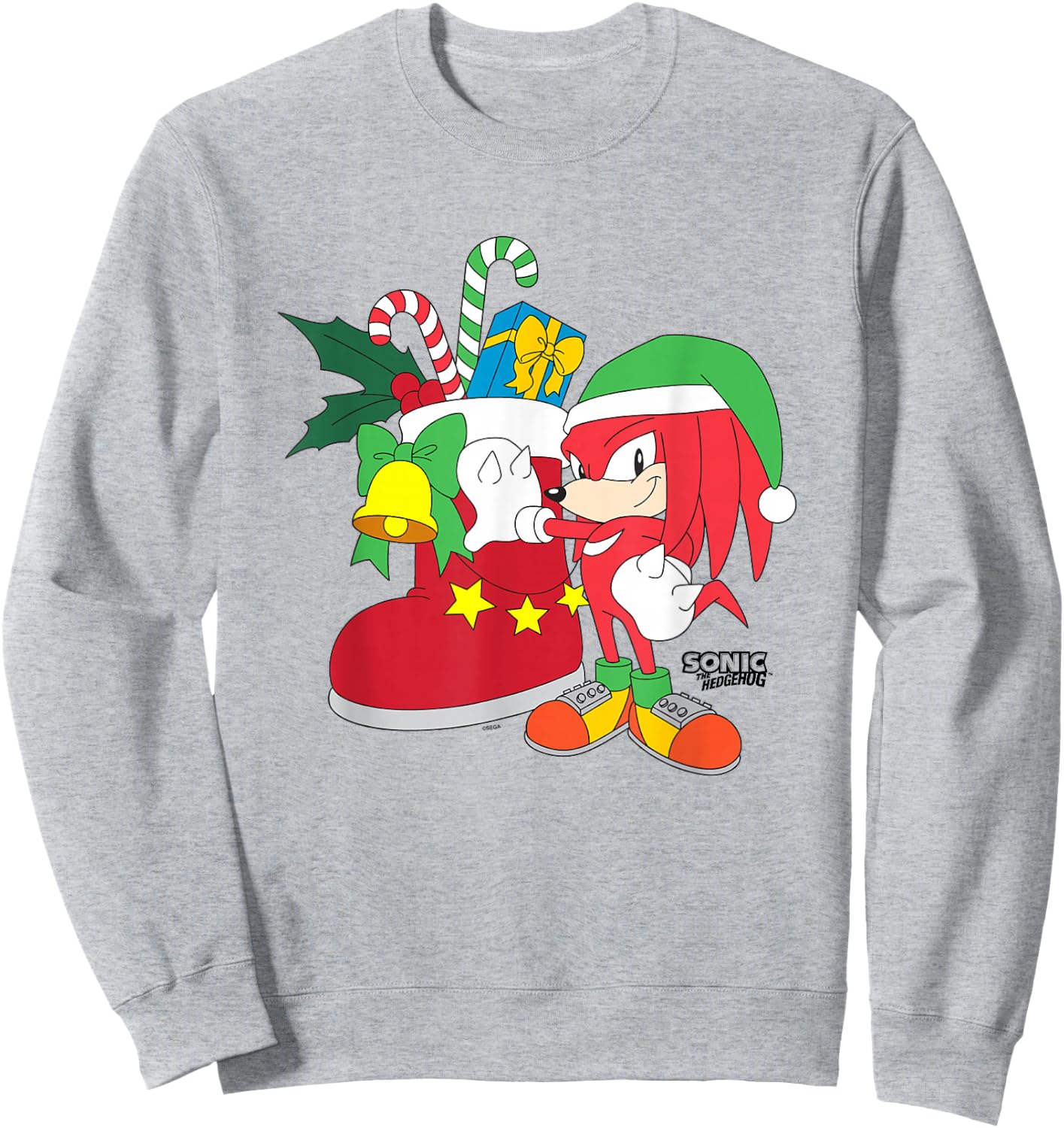 Sonic The Hedgehog Christmas Knuckles The Echidna Presents Sweatshirt - Sweatshirt | Ash