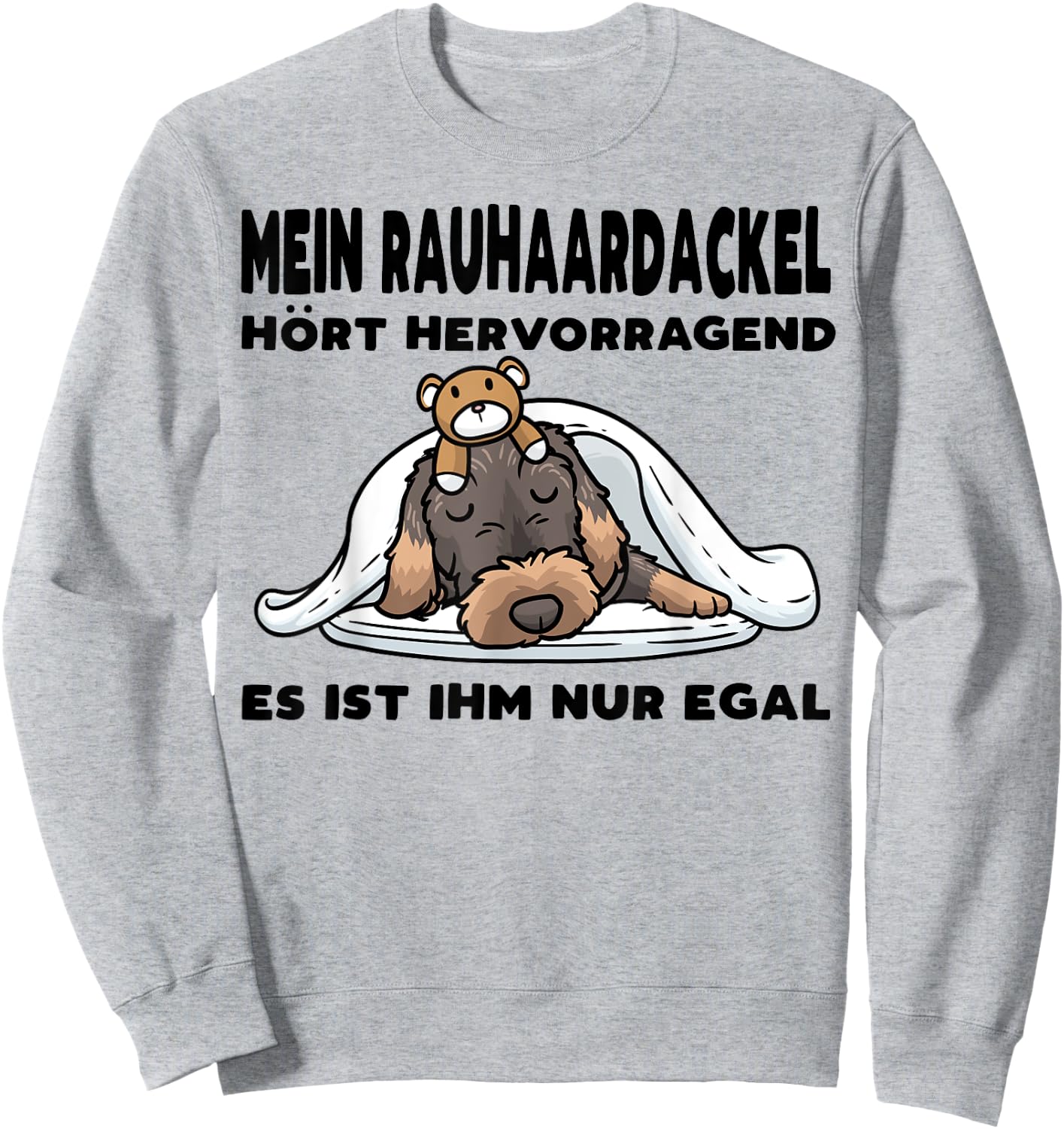 Luvevedachshundluv Rauhaardackel Hund Grau Cartoon Kleinkind -Kinder, -Erwachsene Mdchen Sweatshirt - Sweatshirt | Ash