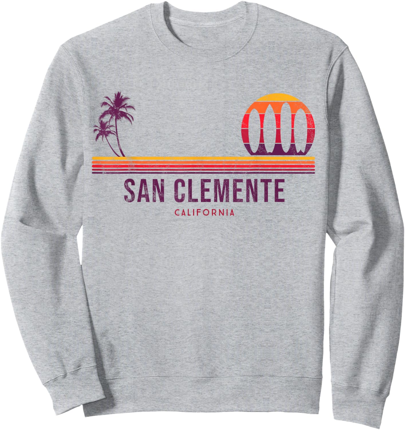 California San Clemente Vintage Surf Sweatshirt - Sweatshirt | Ash