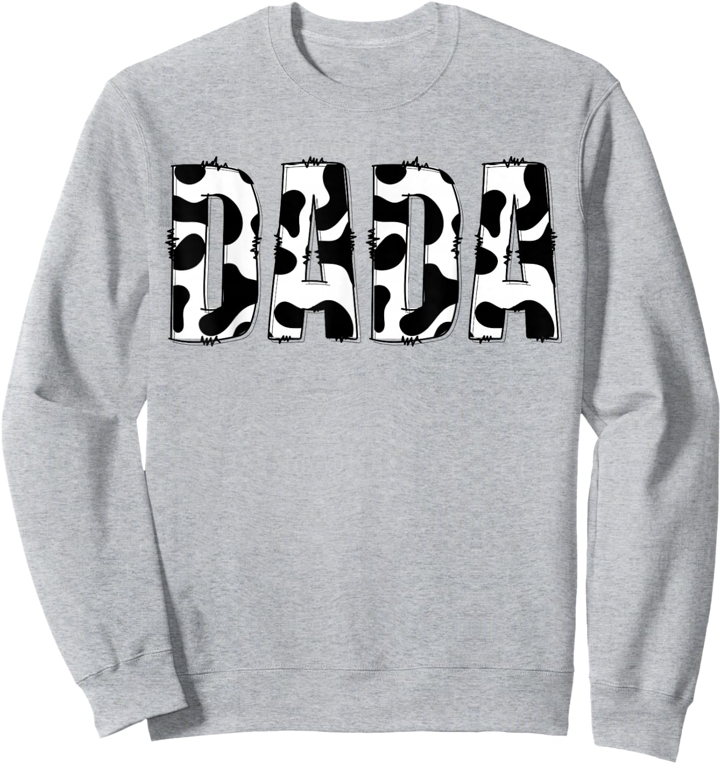 Dada Cow Print Cute Pattern Father's Day Farming Farm Funny Sweatshirt - Sweatshirt | Ash