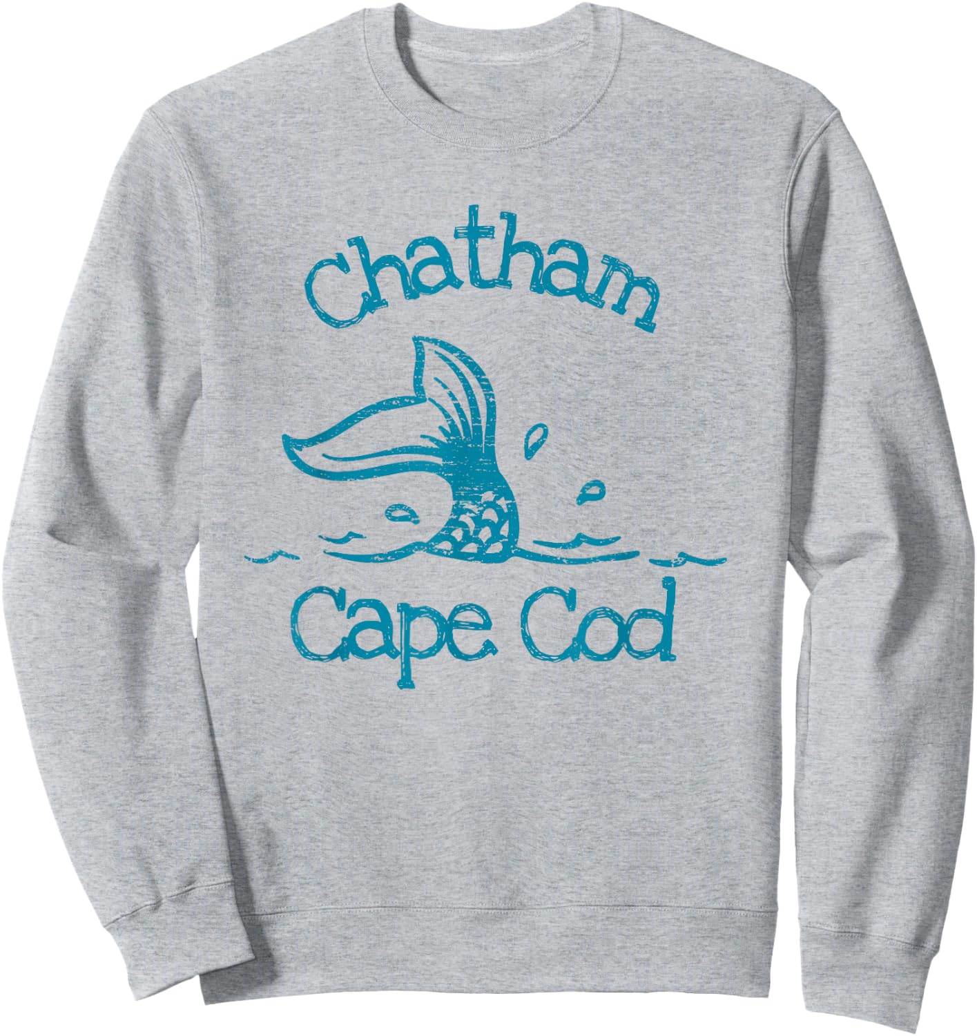 Chatham Cape Cod Mermaid Fish Tail Beach Fishing Seashore Sweatshirt - Sweatshirt | Ash