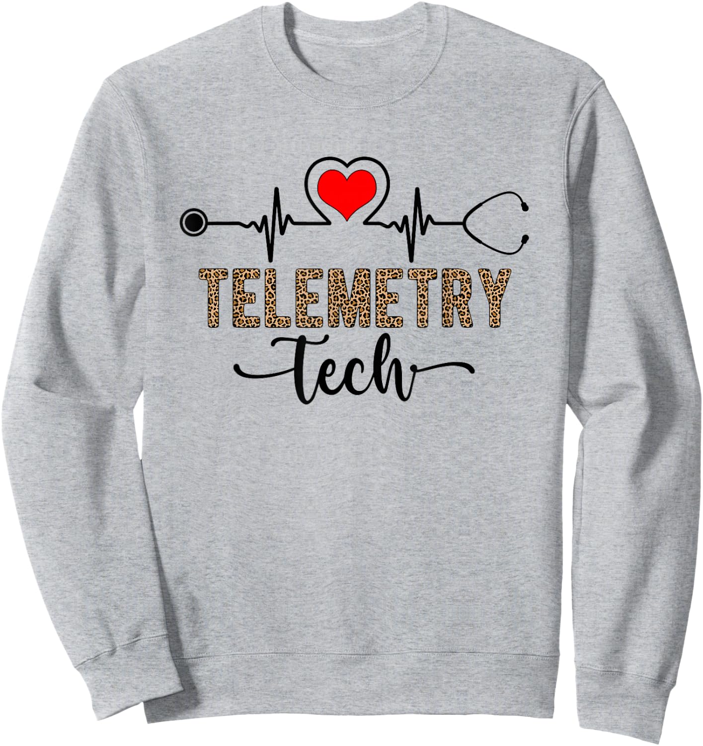 Telemetry Tech Leopard Telemetry Technician Sweatshirt - Sweatshirt | Ash