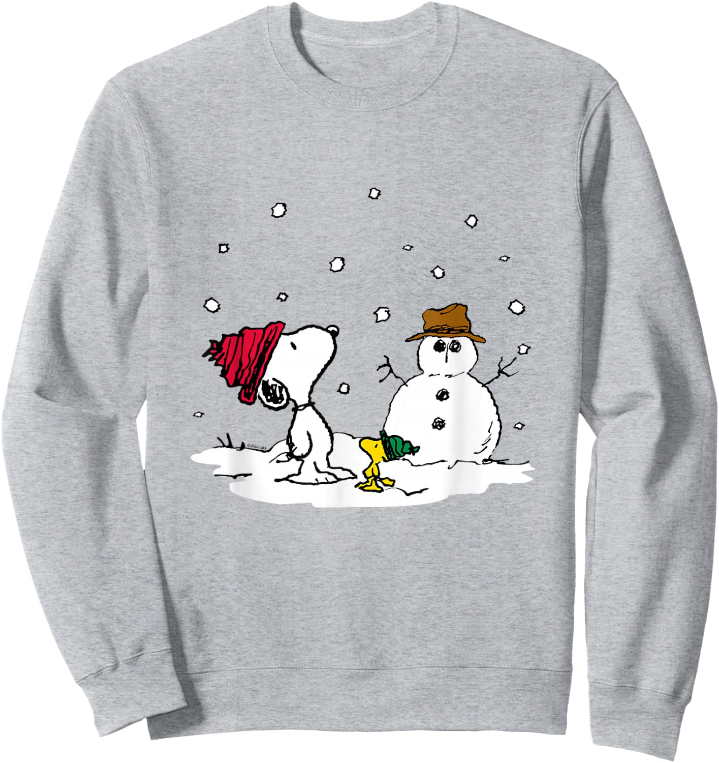 Peanuts - Snoopy Woodstock Snowman , blue Sweatshirt - Sweatshirt | Ash