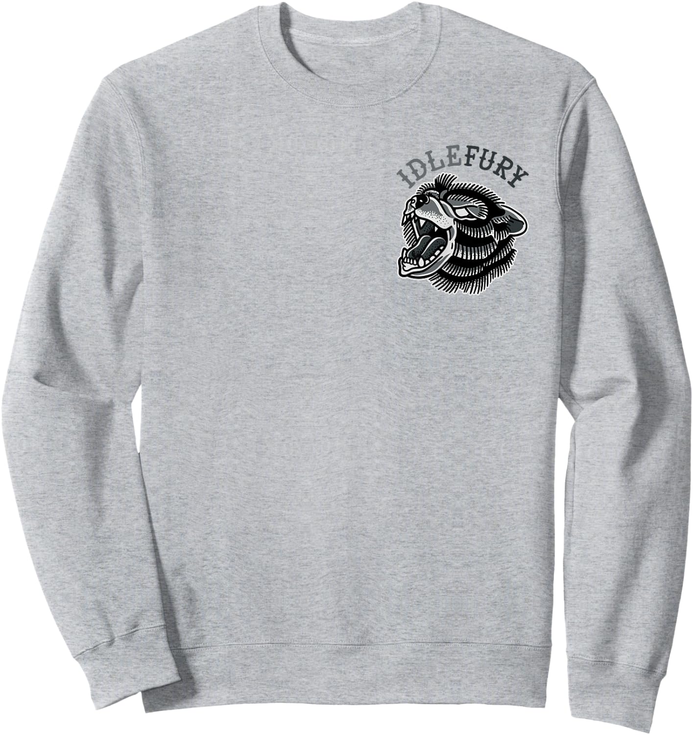 VIEW BACK PRINT Idle Fury Ash Bear Tattoo Art Streetwear Sweatshirt - Sweatshirt | Ash