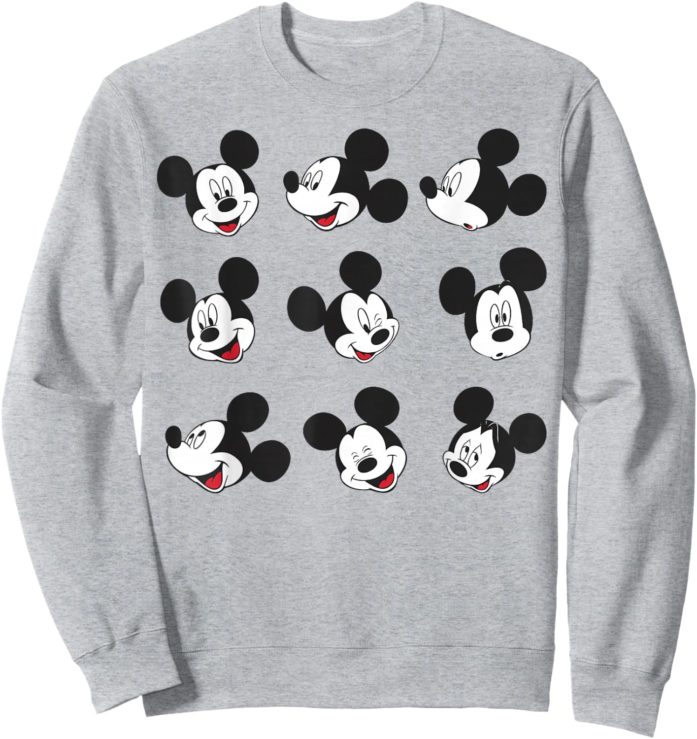 Disney Mickey And Friends Mickey Mouse Faces Grid Sweatshirt - Sweatshirt | Ash
