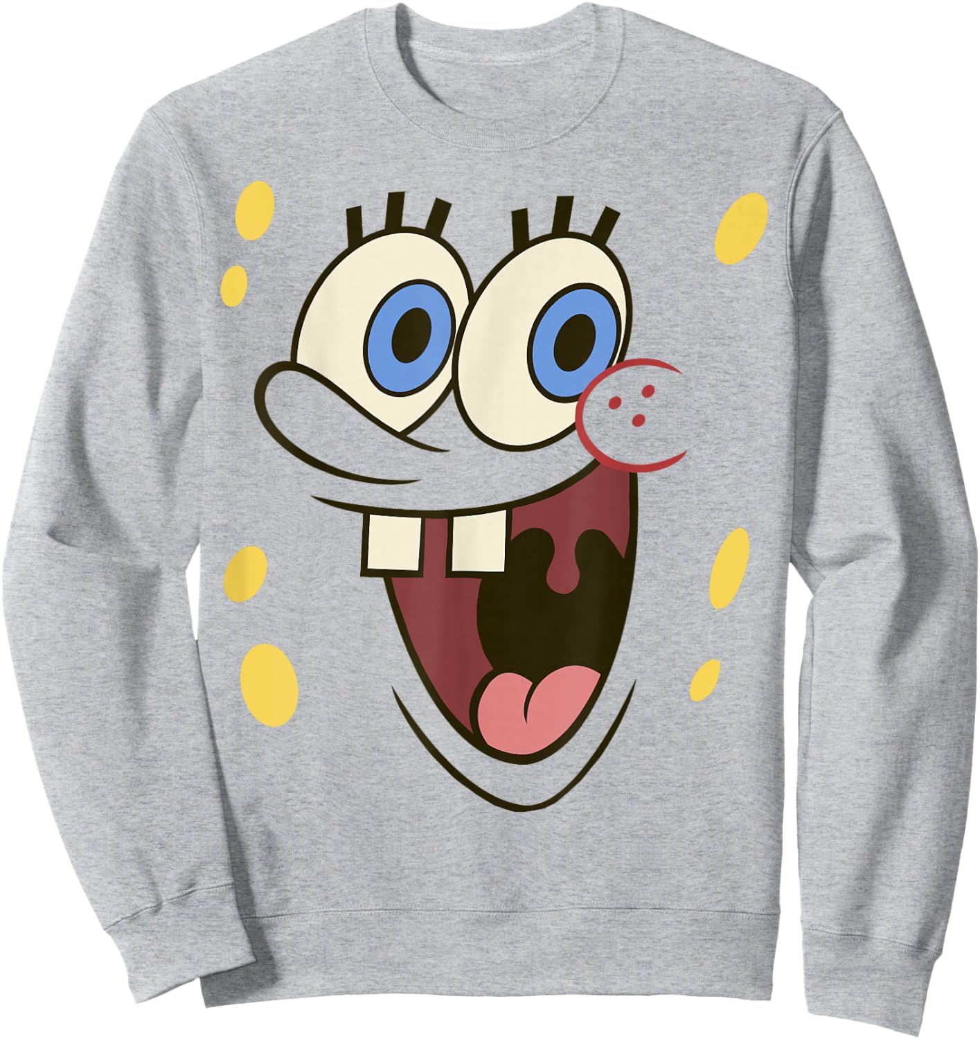 Spongebob Squarepants Excited Big Face Sweatshirt - Sweatshirt | Ash