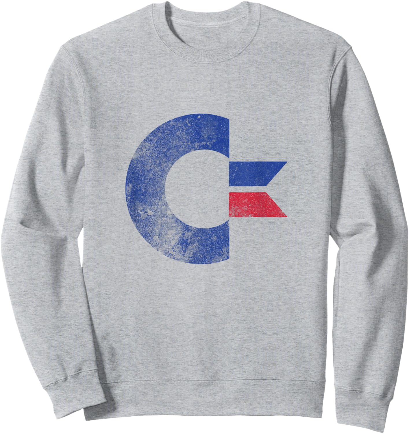 COMMODORE - C64 - Uppercase Letter Stone Washed Grunge Effect , gray, s Sweatshirt - Sweatshirt | Ash