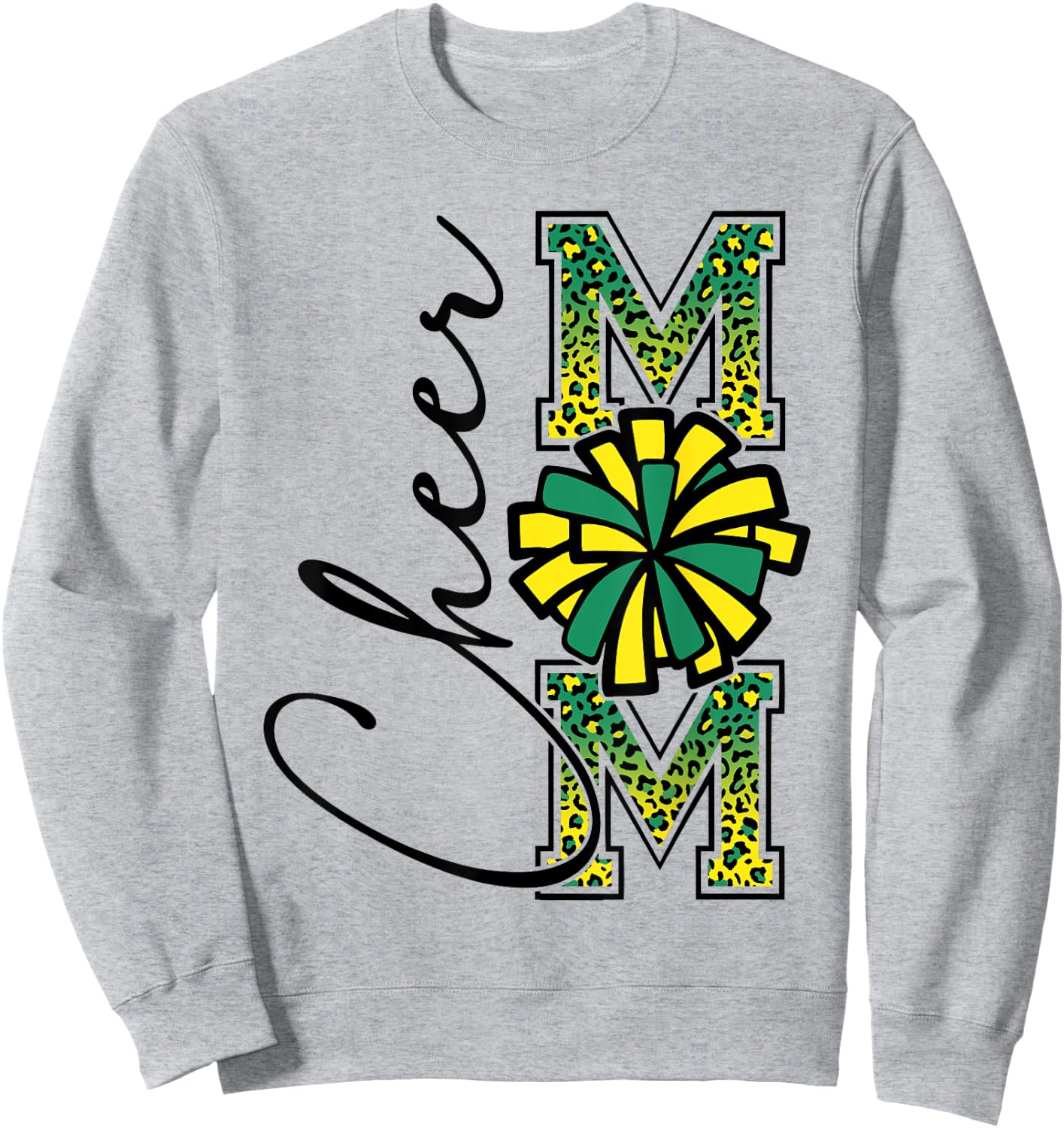 Football Cheer Mom Shirt Green Yellow Leopard Cheer Sweatshirt - Sweatshirt | Ash