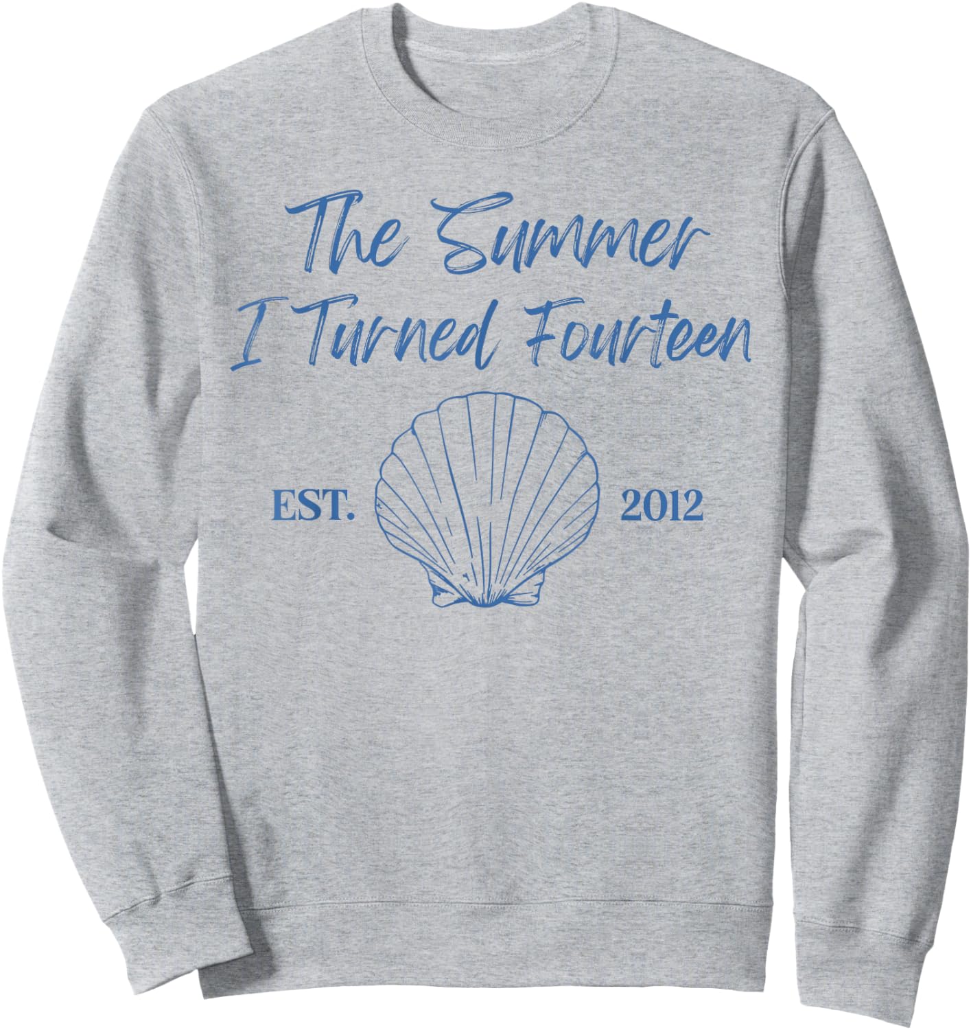 Summer I Turned Fourteen 14th Birthday Seashell Coastal Bow Sweatshirt - Sweatshirt | Ash