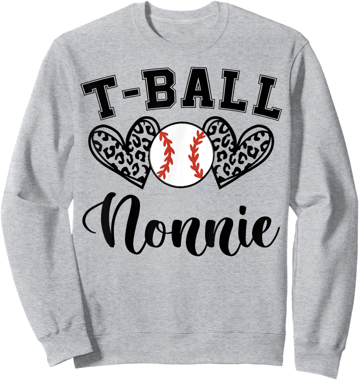 T-Ball Nonnie Leopard Funny T-Ball Nonnie Mother's Day Sweatshirt - Sweatshirt | Ash